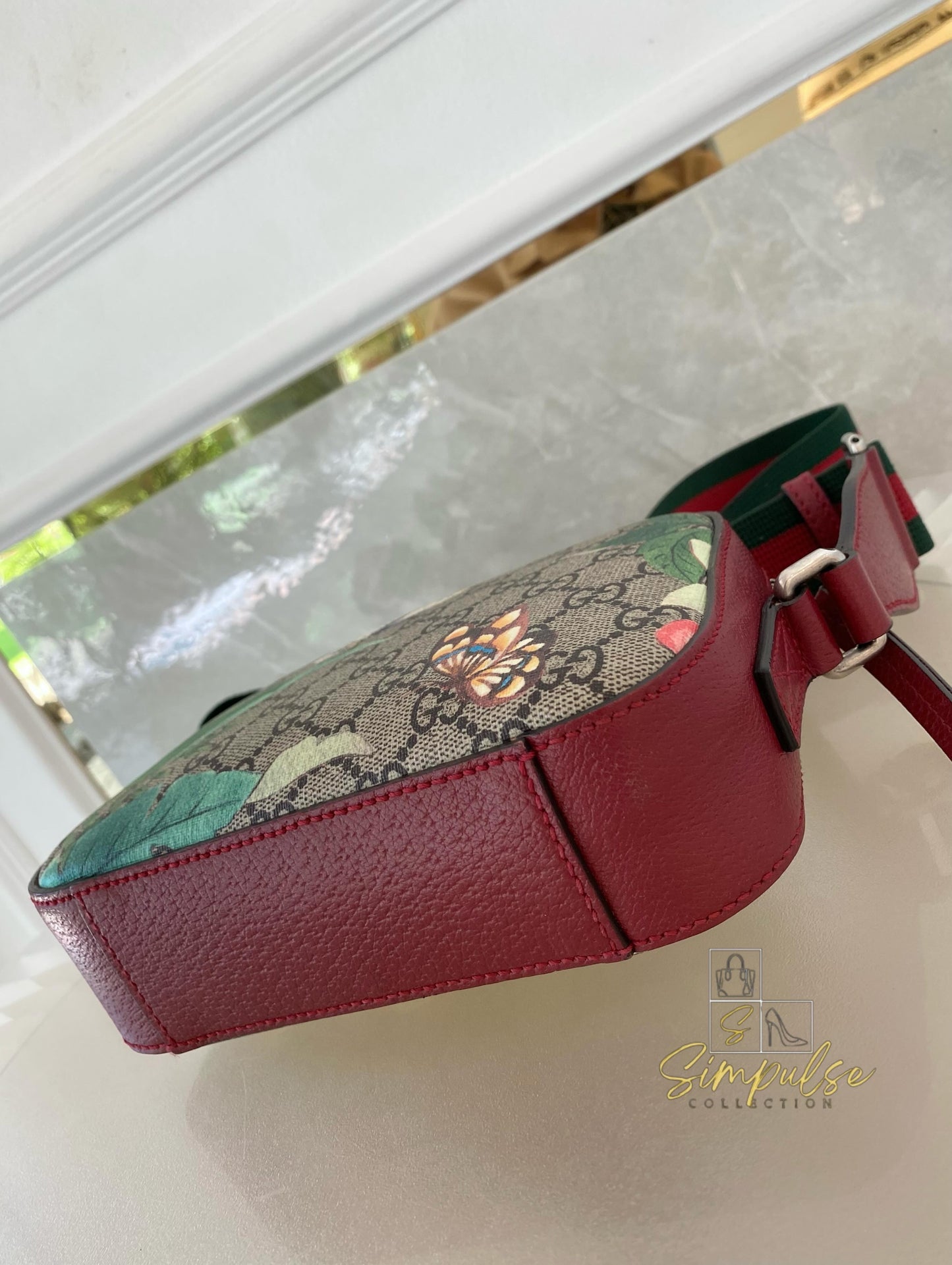 Gucci GG Supreme Monogram Tian Web Small Camera Bag