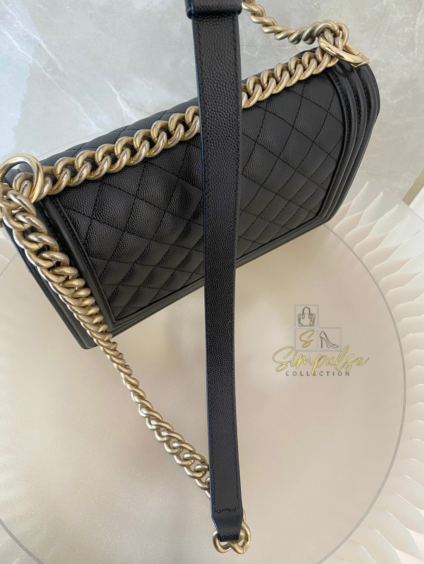 Chanel Leboy Old Medium Caviar Black GHW