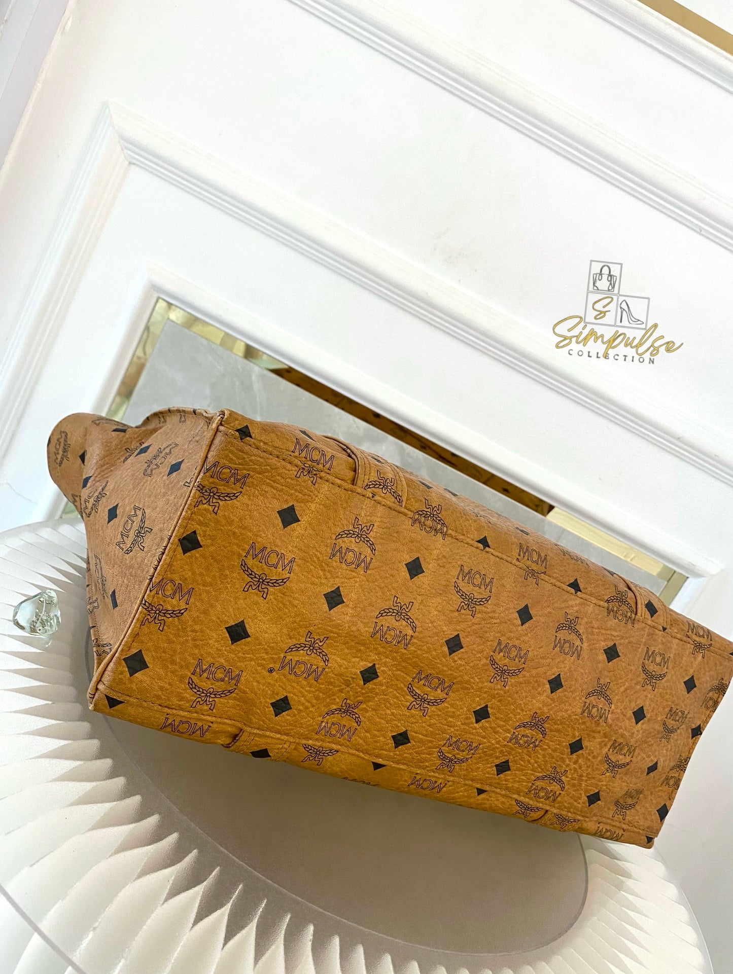 MCM Visetos Monogram Brown Tote Bag
