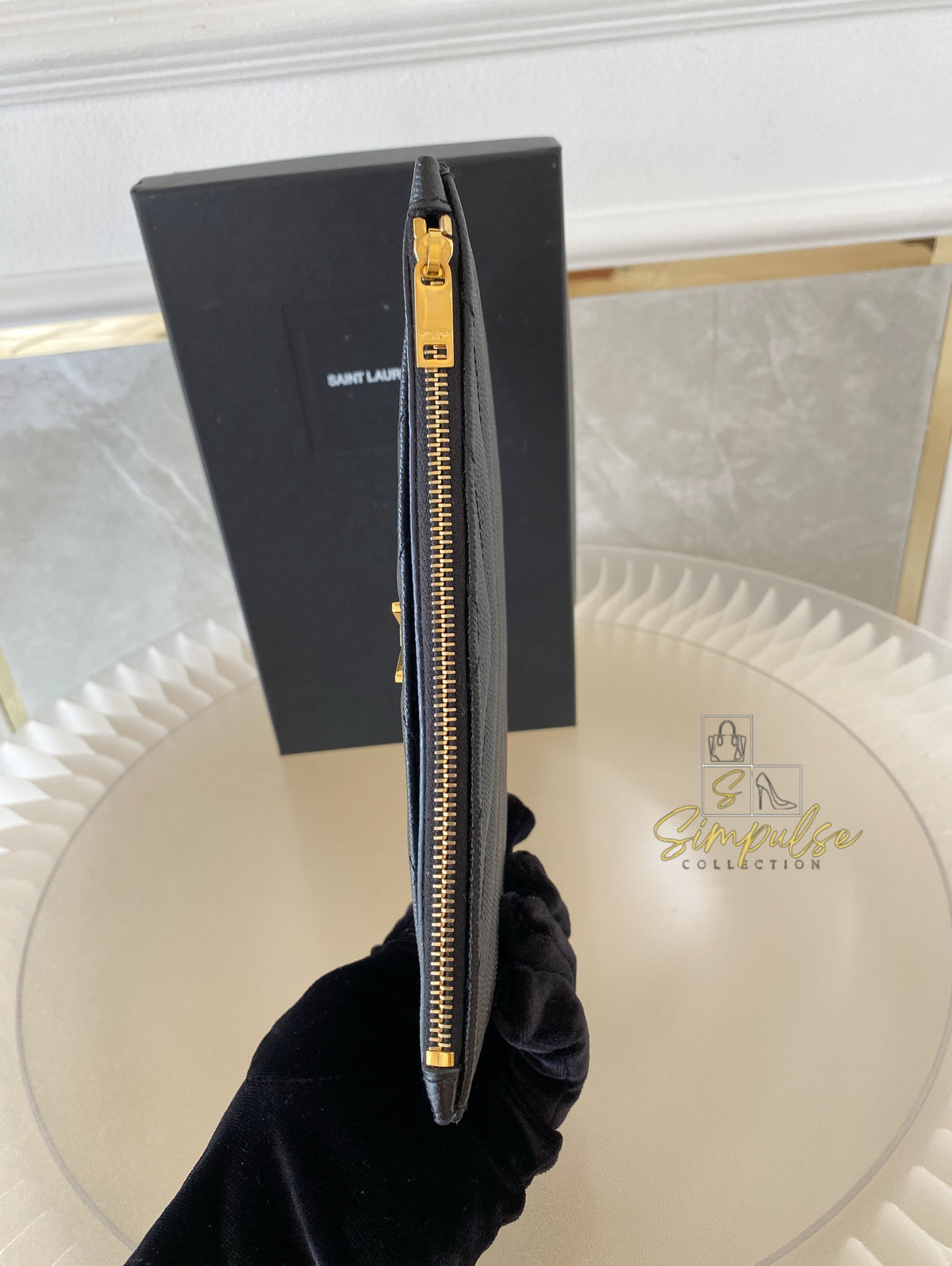 Yves Saint Laurent Cassandre Matelasse Monogram Bill Pouch