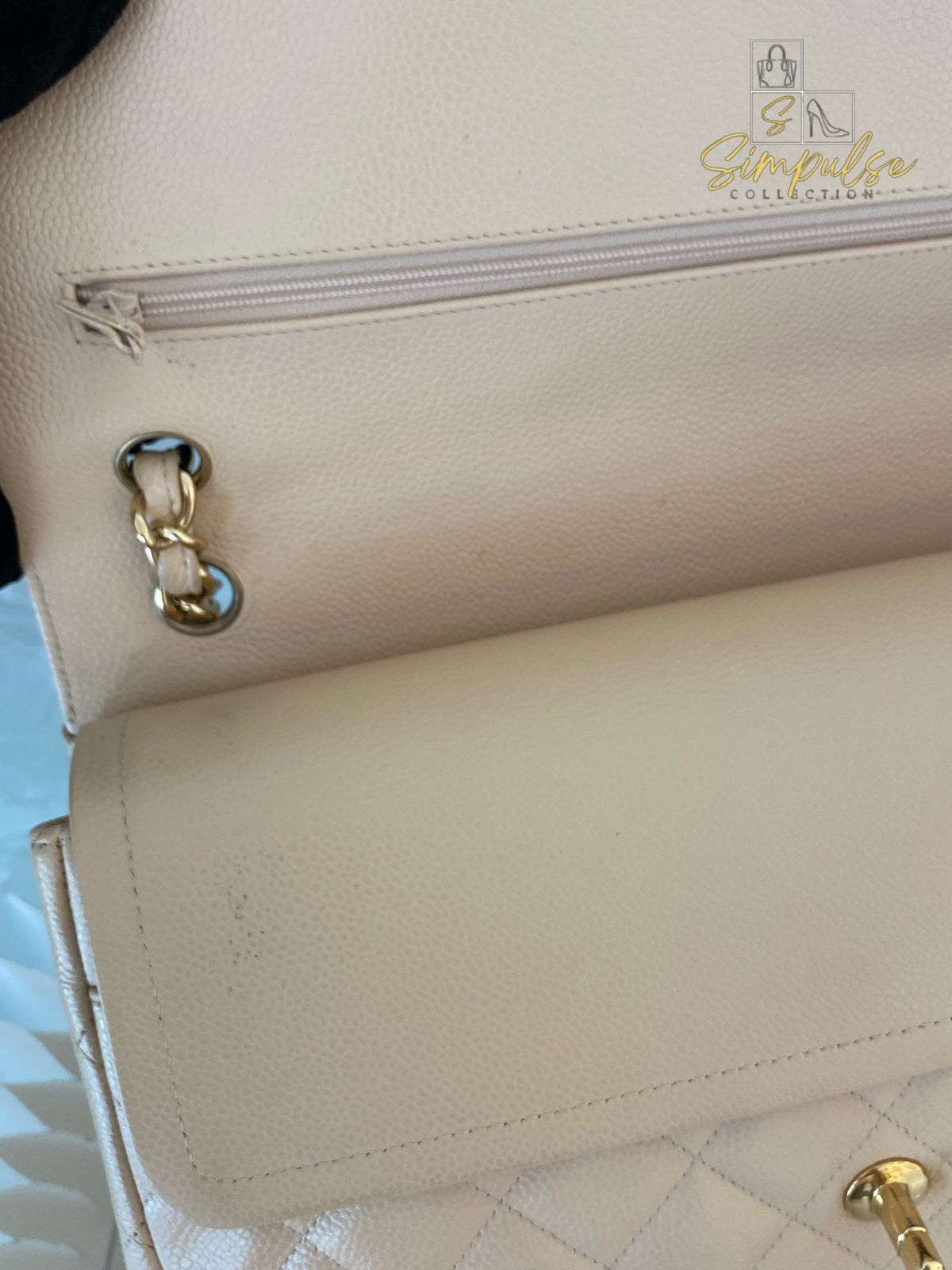 CHANEL JUMBO DOUBLE FLAP BEIGE CAVIAR