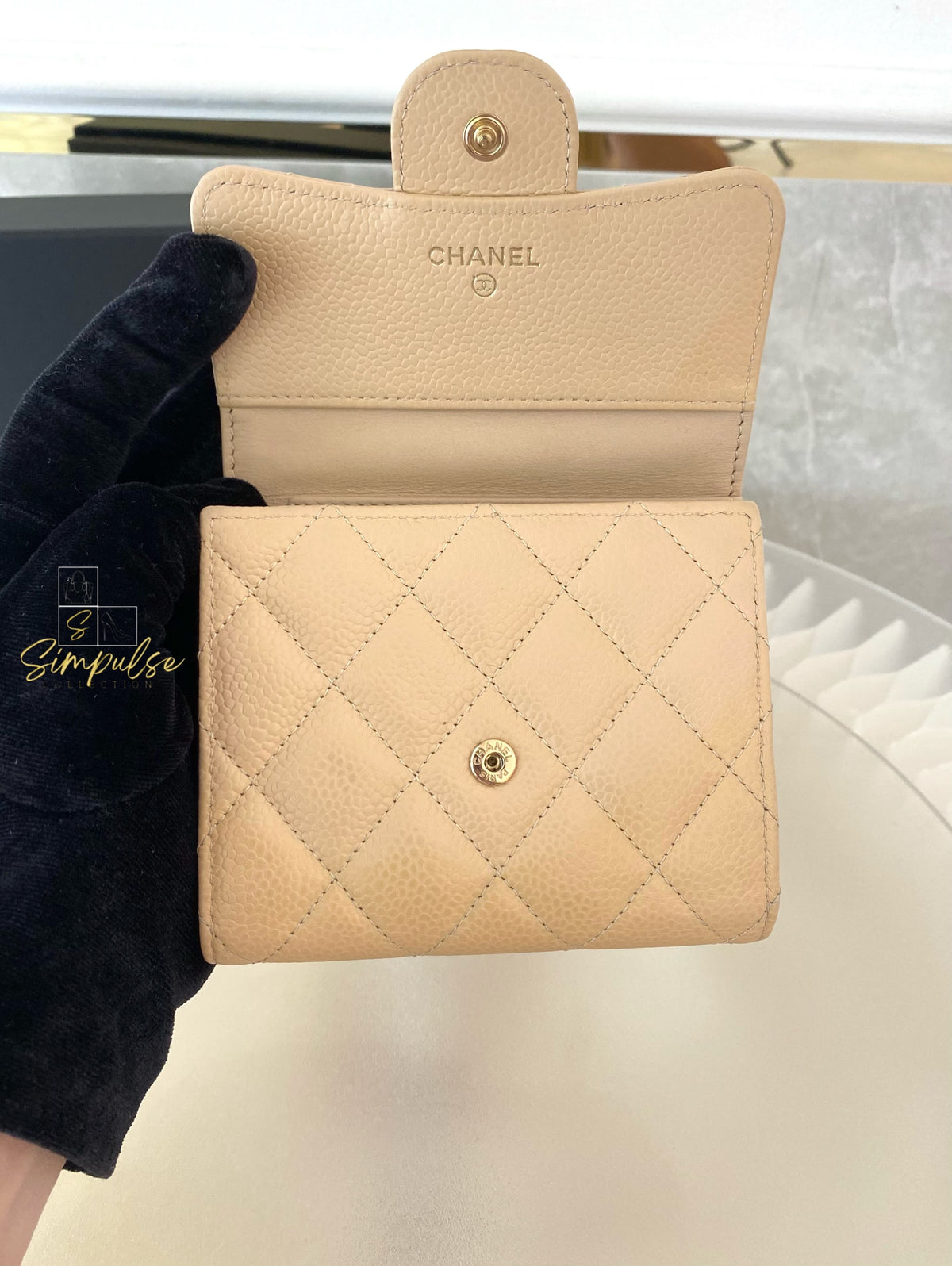 Chanel Trifold Beige Claire