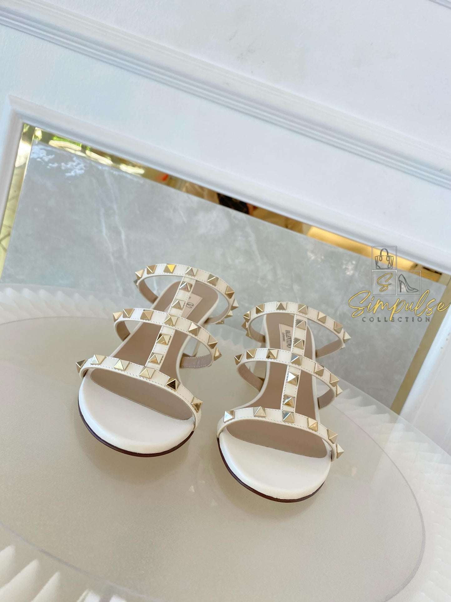 Valentino Rockstud White Heels