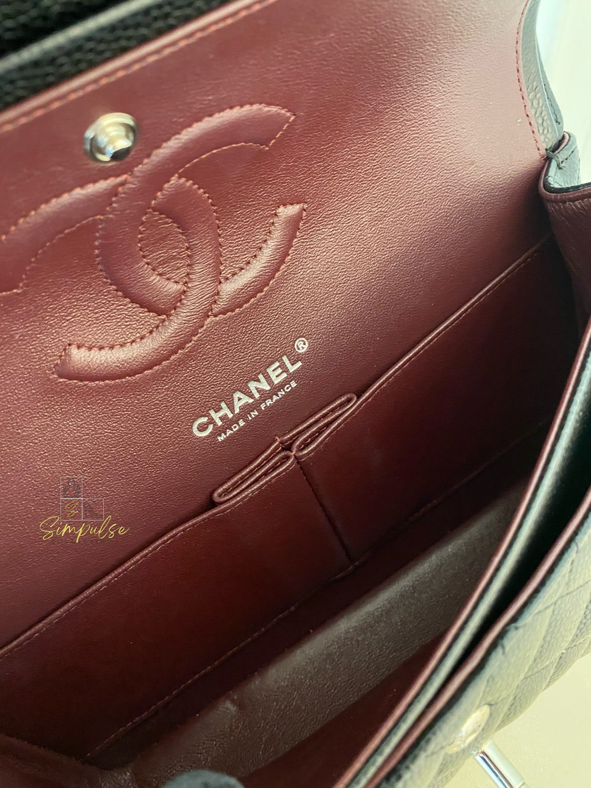 CHANEL DOUBLE FLAP BLACK MEDIUM CAVIAR SHW