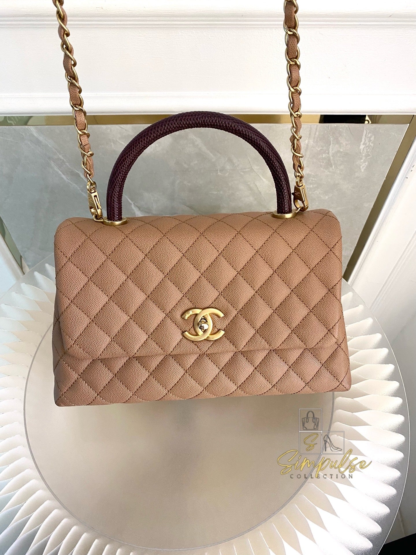 Chanel Coco Lizard Medium Top Handle