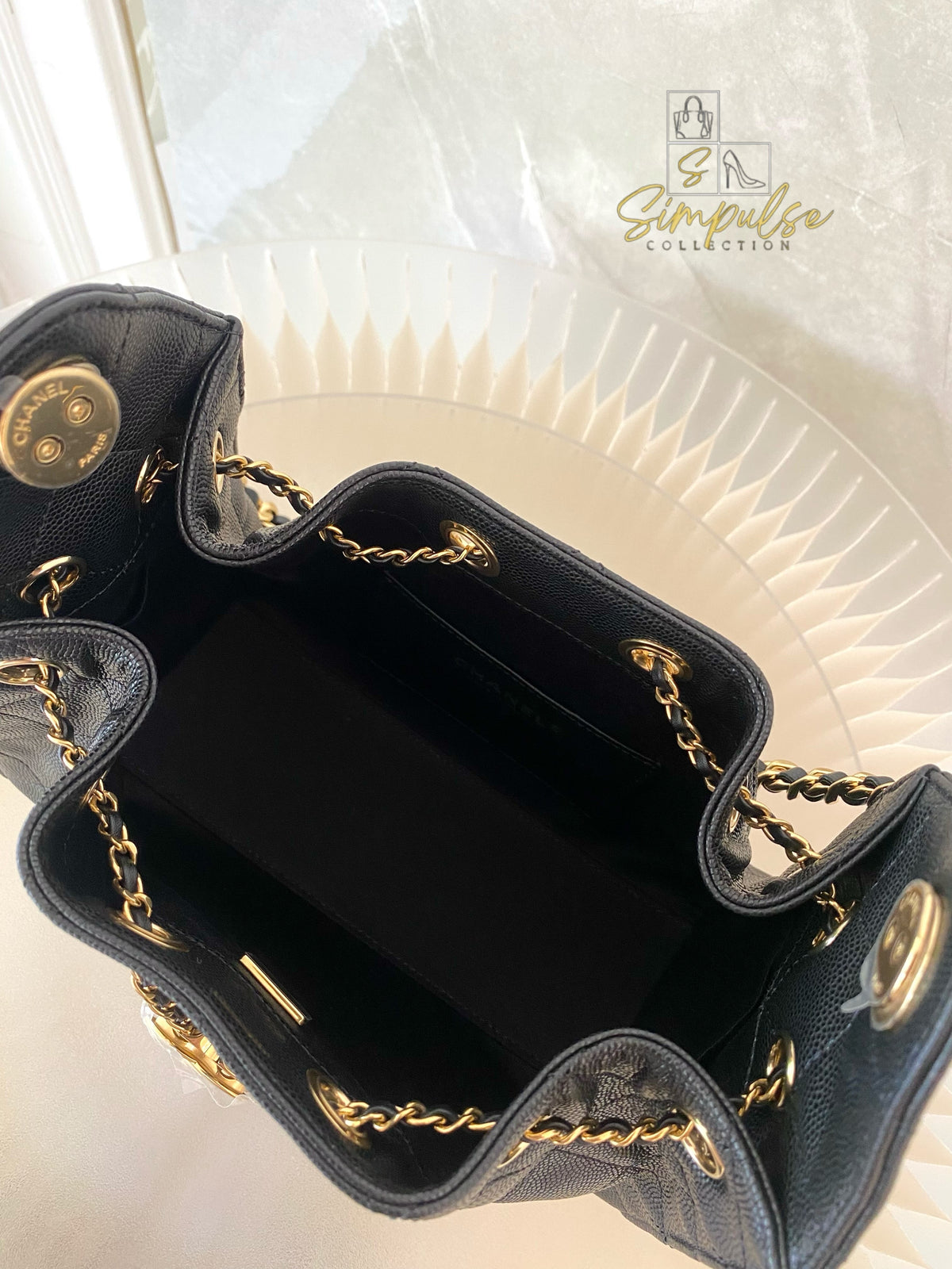 CHANEL C25 MINI CAVIAR BLACK GHW