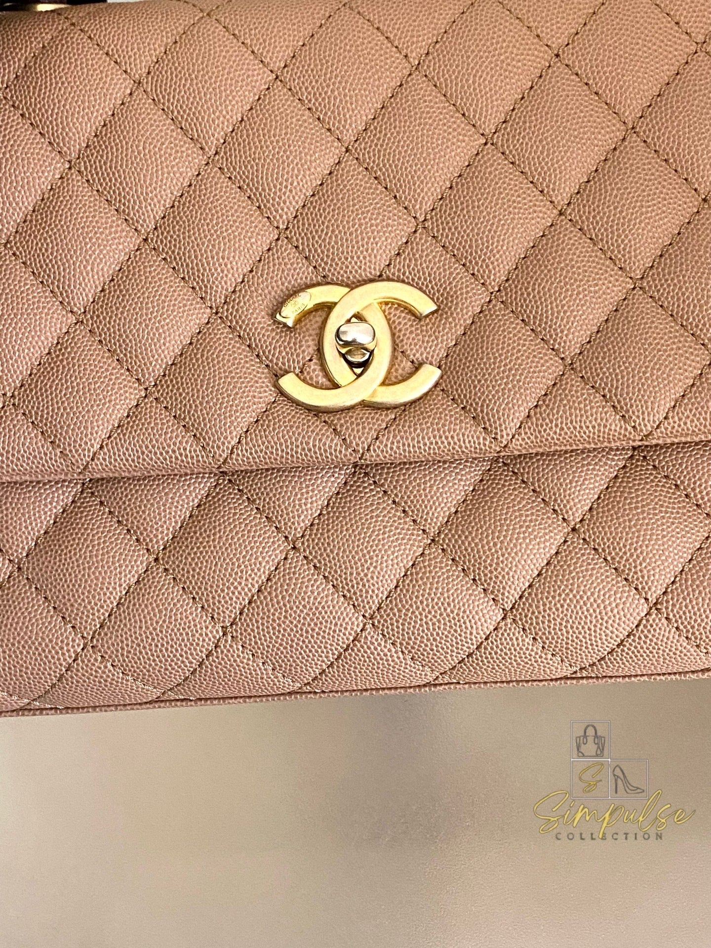 Chanel Coco Lizard Medium Top Handle