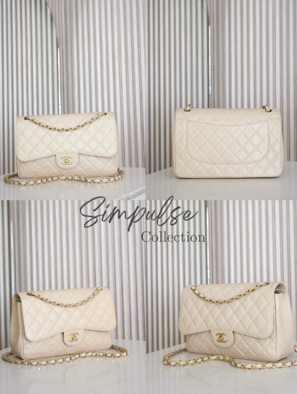 CHANEL JUMBO DOUBLE FLAP BEIGE CAVIAR