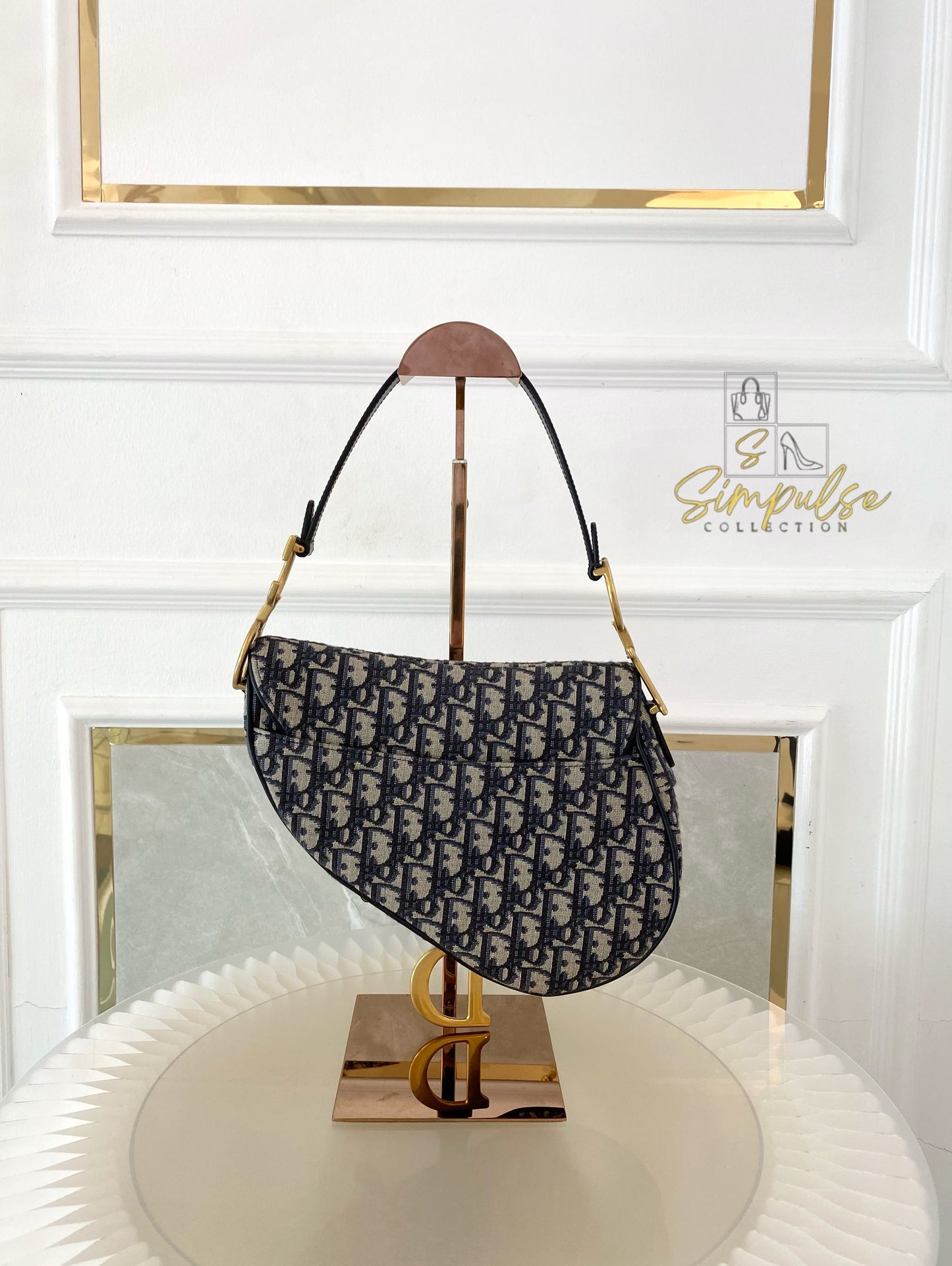 Dior Saddle Medium Blue in GHW