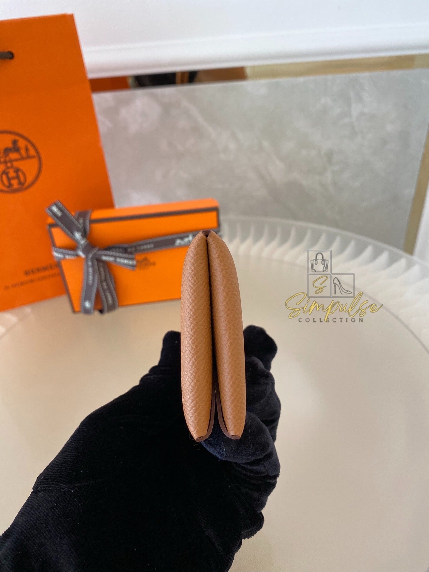 Hermes Calvi Gold Tan