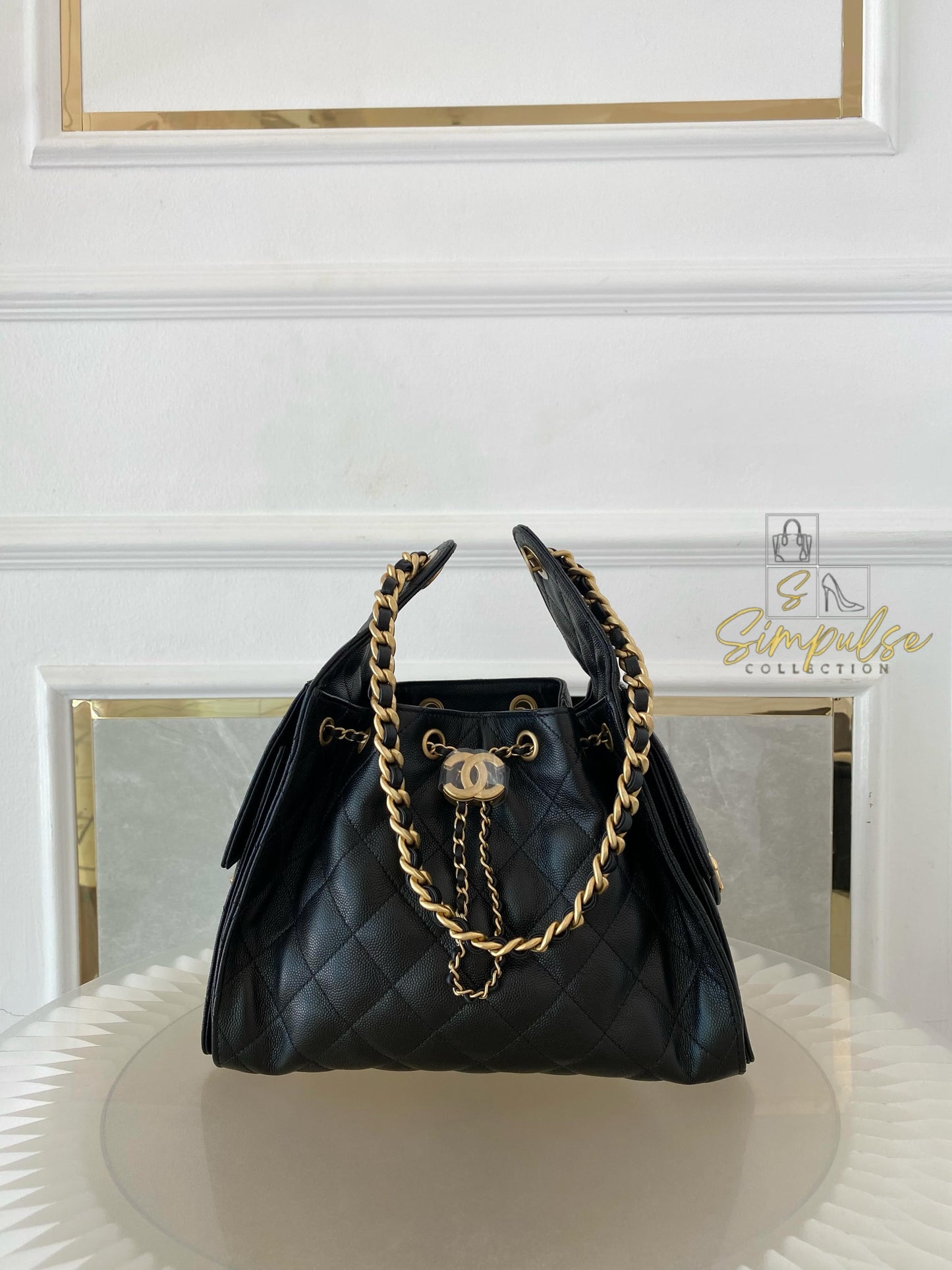 Chanel C25 Small Caviar Black GHW