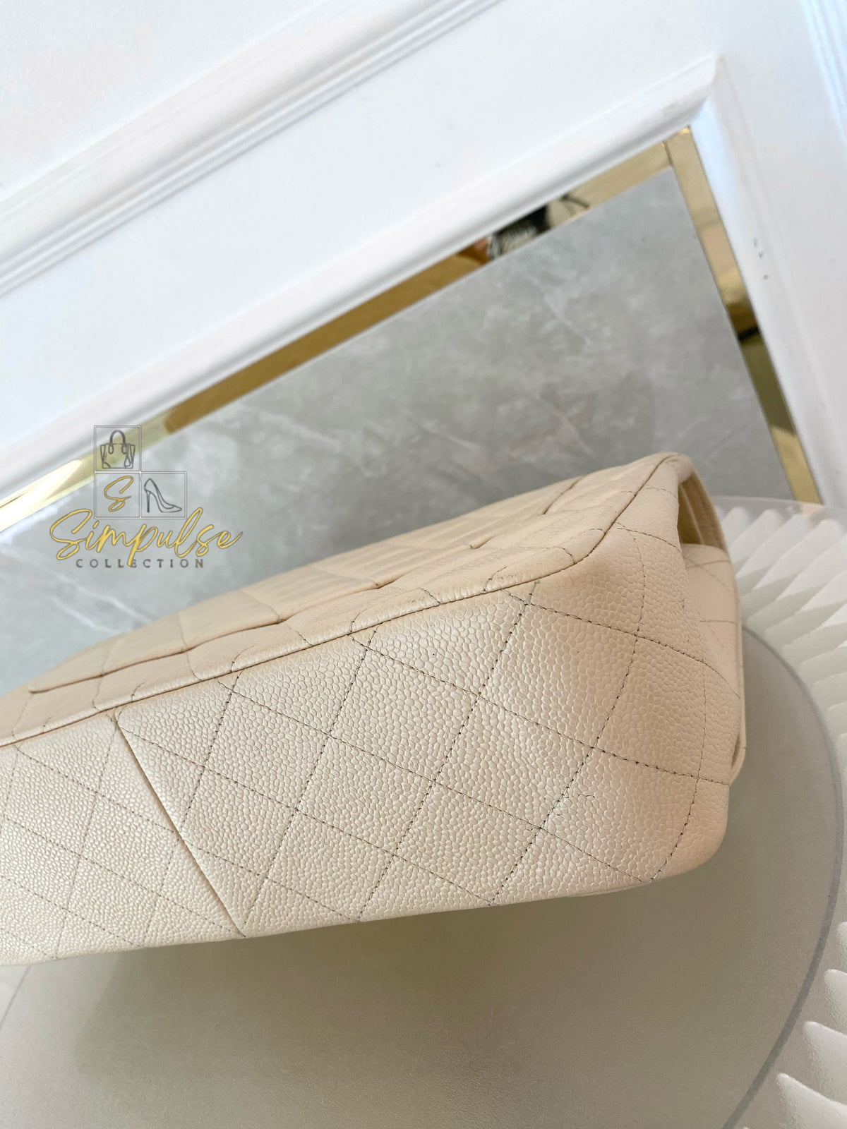 CHANEL JUMBO DOUBLE FLAP BEIGE CAVIAR