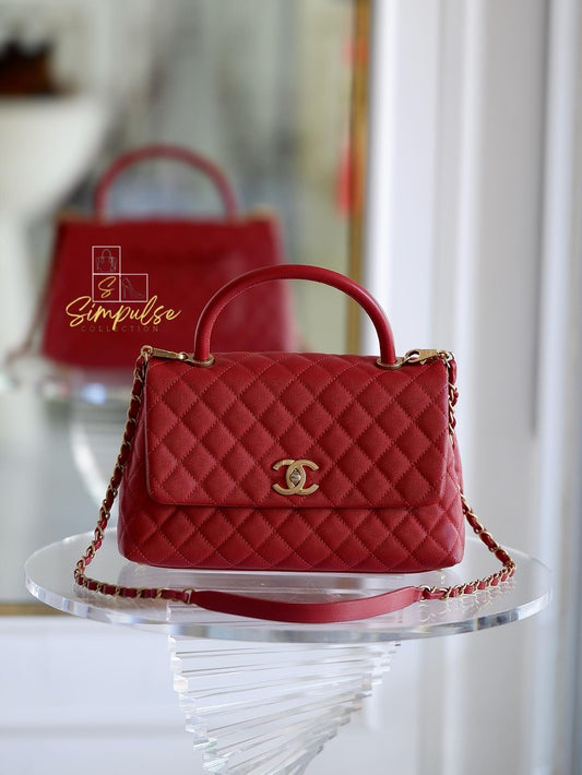 Chanel Coco Red Caviar Medium GHW