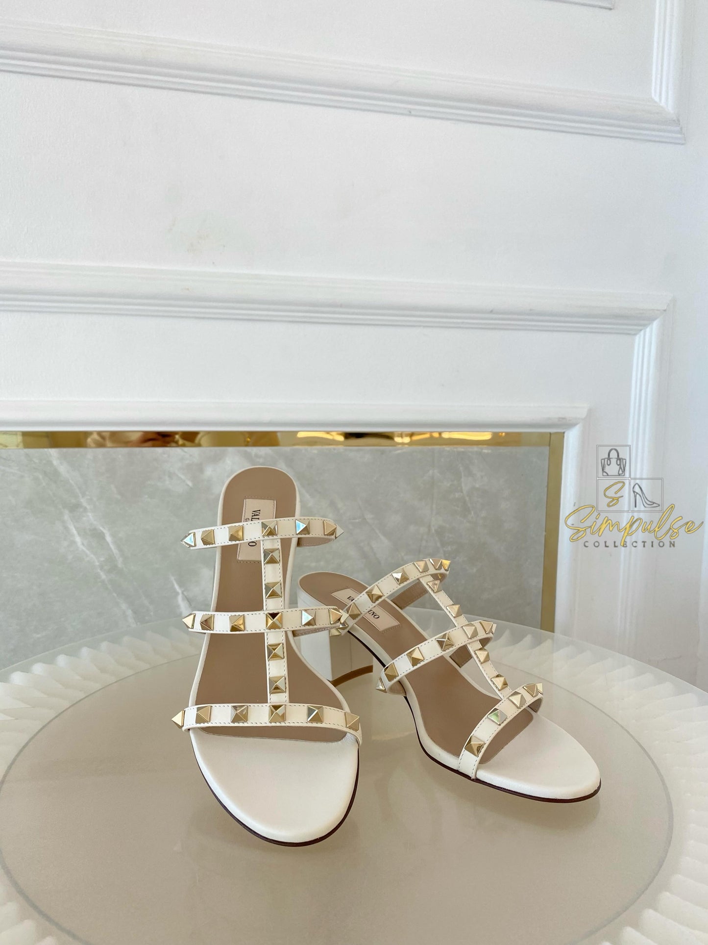 Valentino Rockstud White Heels