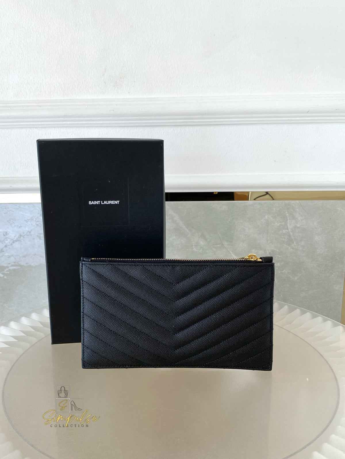 Yves Saint Laurent Cassandre Matelasse Monogram Bill Pouch