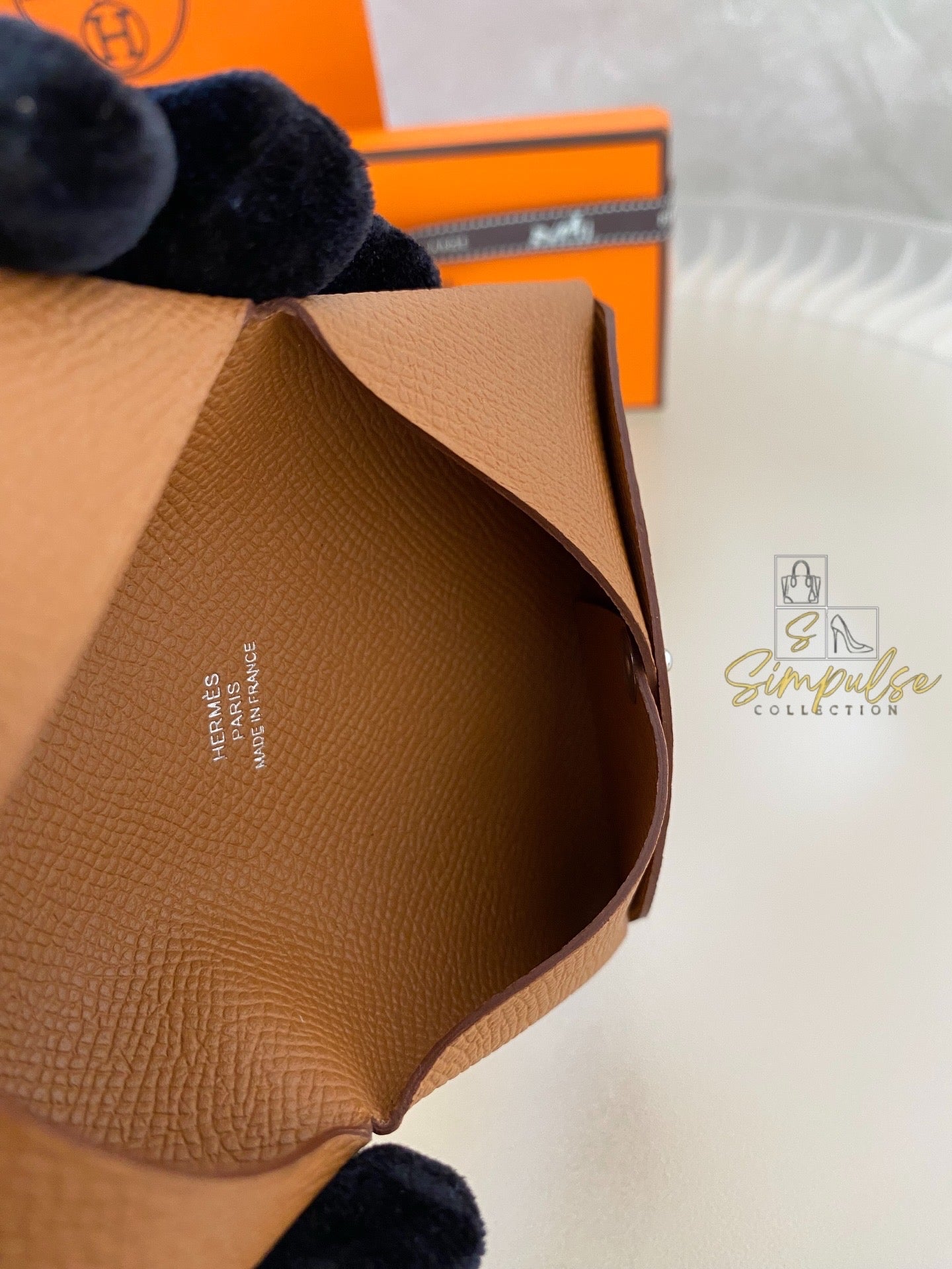 Hermes Calvi Gold Tan