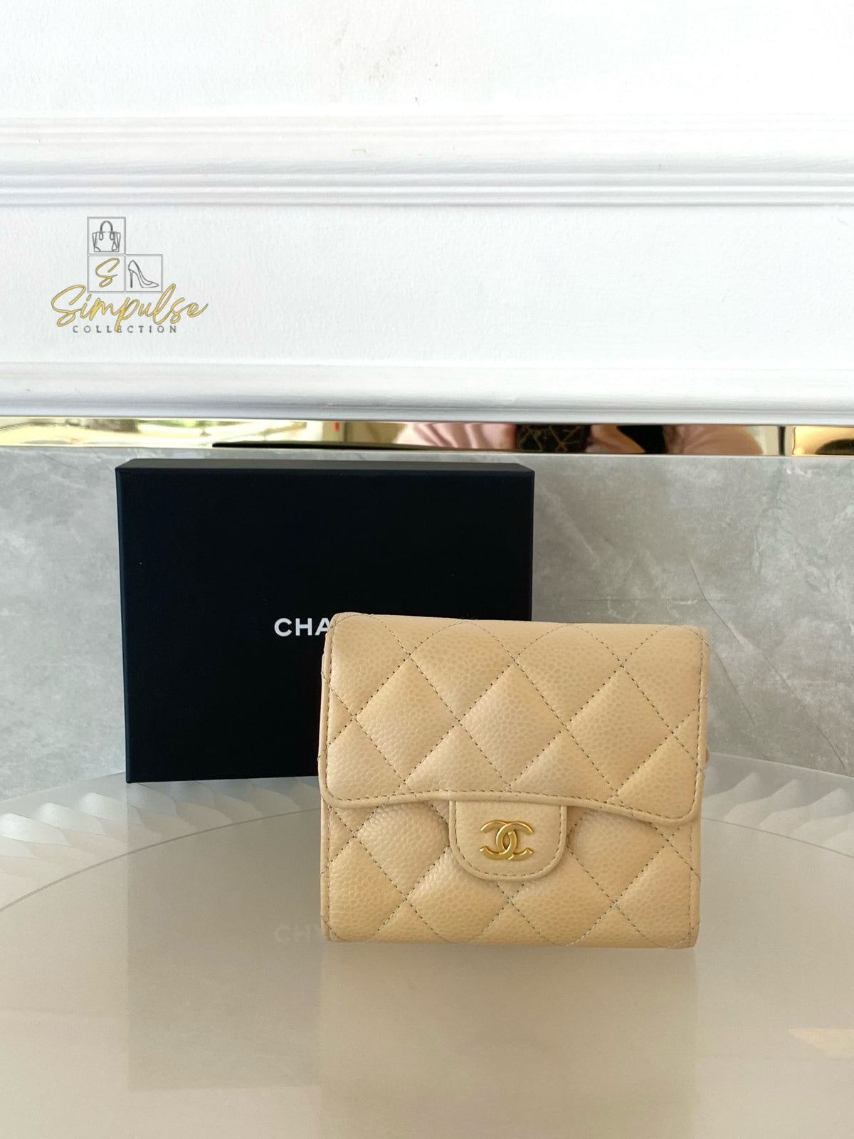 Chanel Trifold Beige Claire