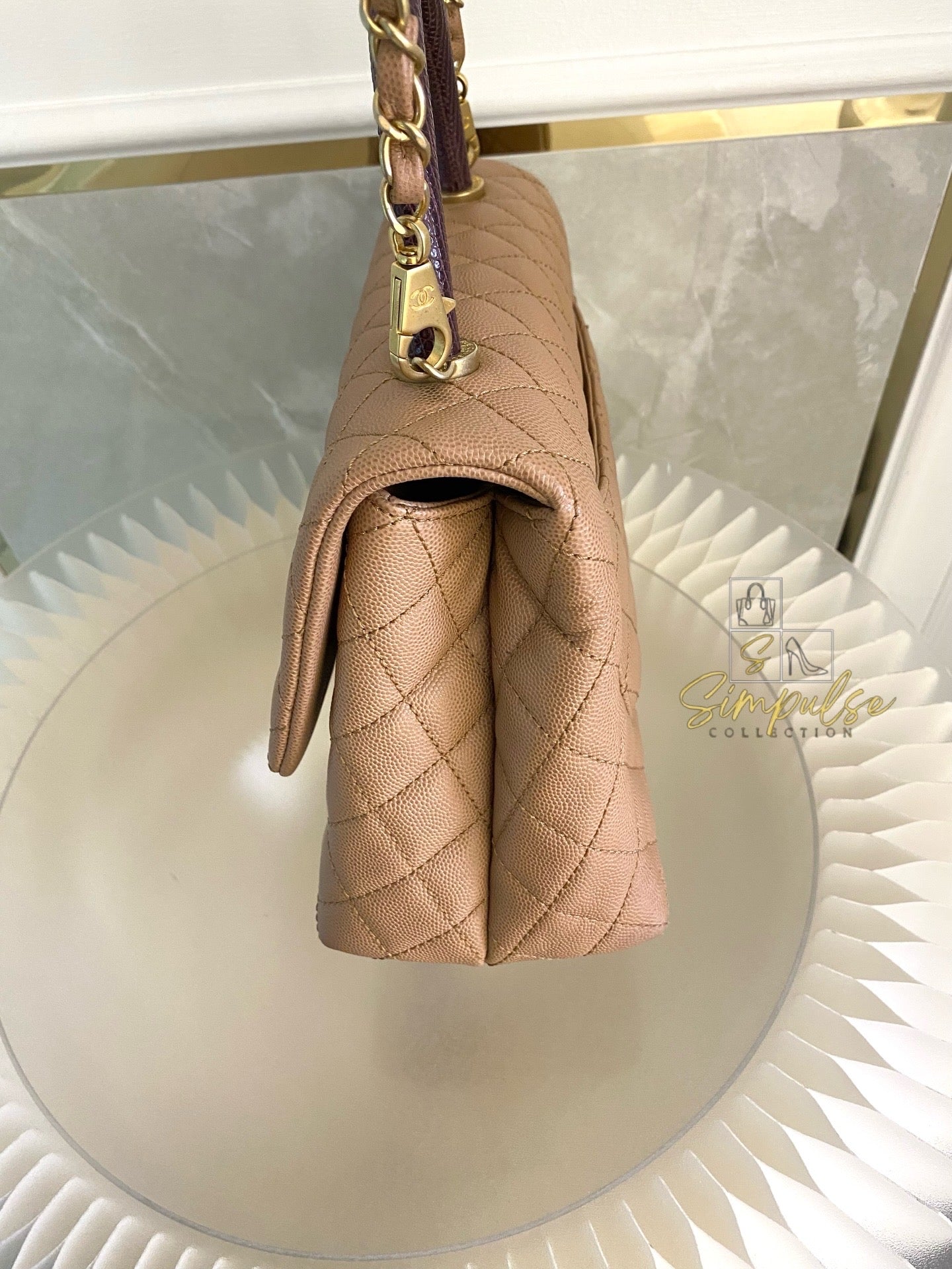 Chanel Coco Lizard Medium Top Handle
