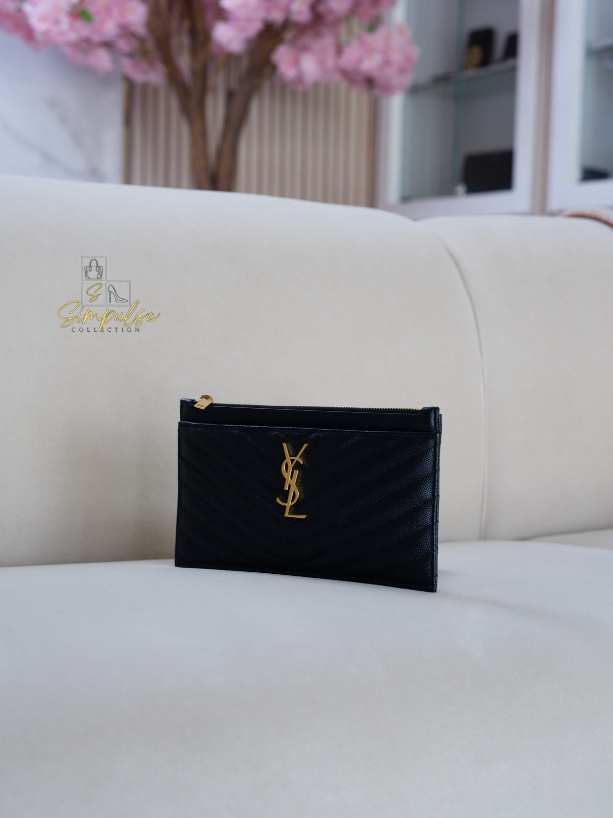 Yves Saint Laurent Cassandre Matelasse Monogram Bill Pouch
