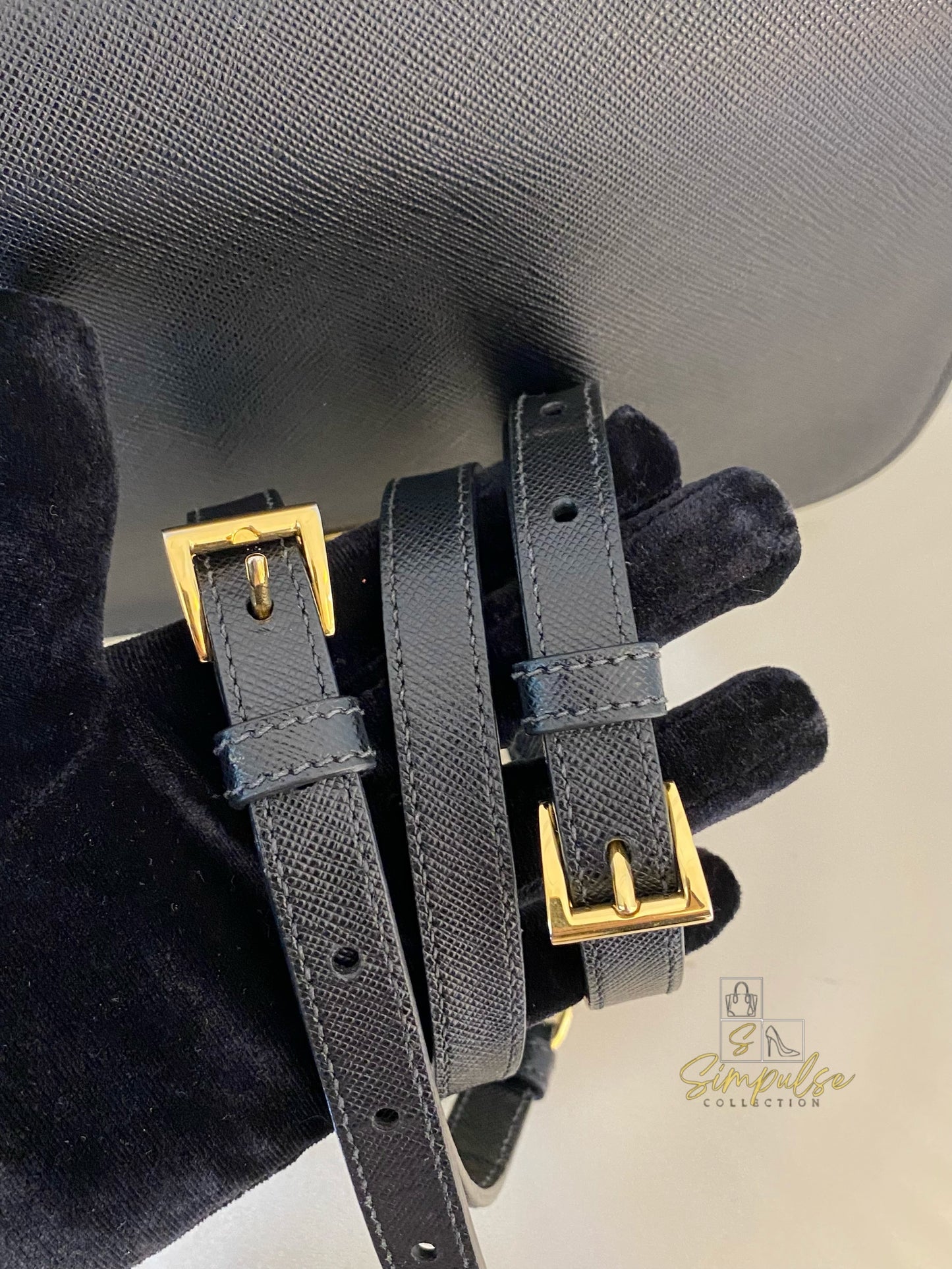 PRADA BLACK DAINO FLAP CROSSBODY BAG