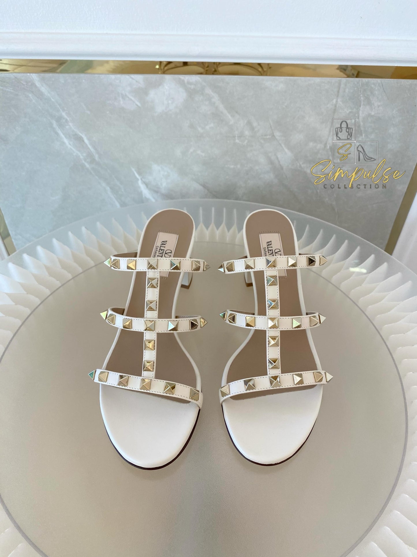 Valentino Rockstud White Heels
