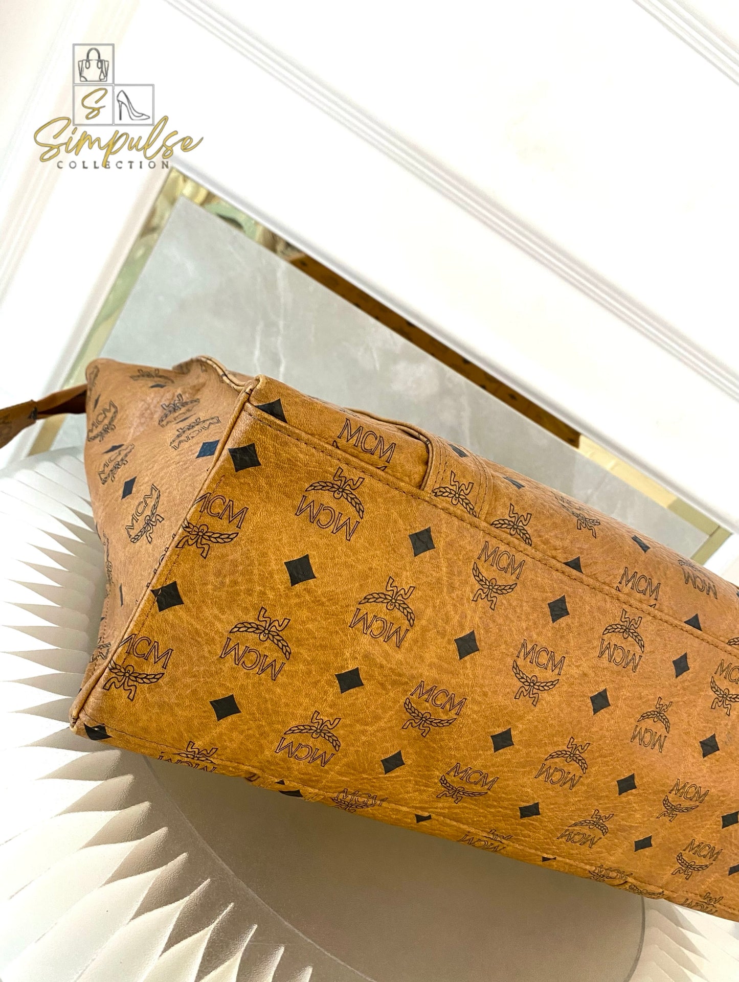 MCM Visetos Monogram Brown Tote Bag