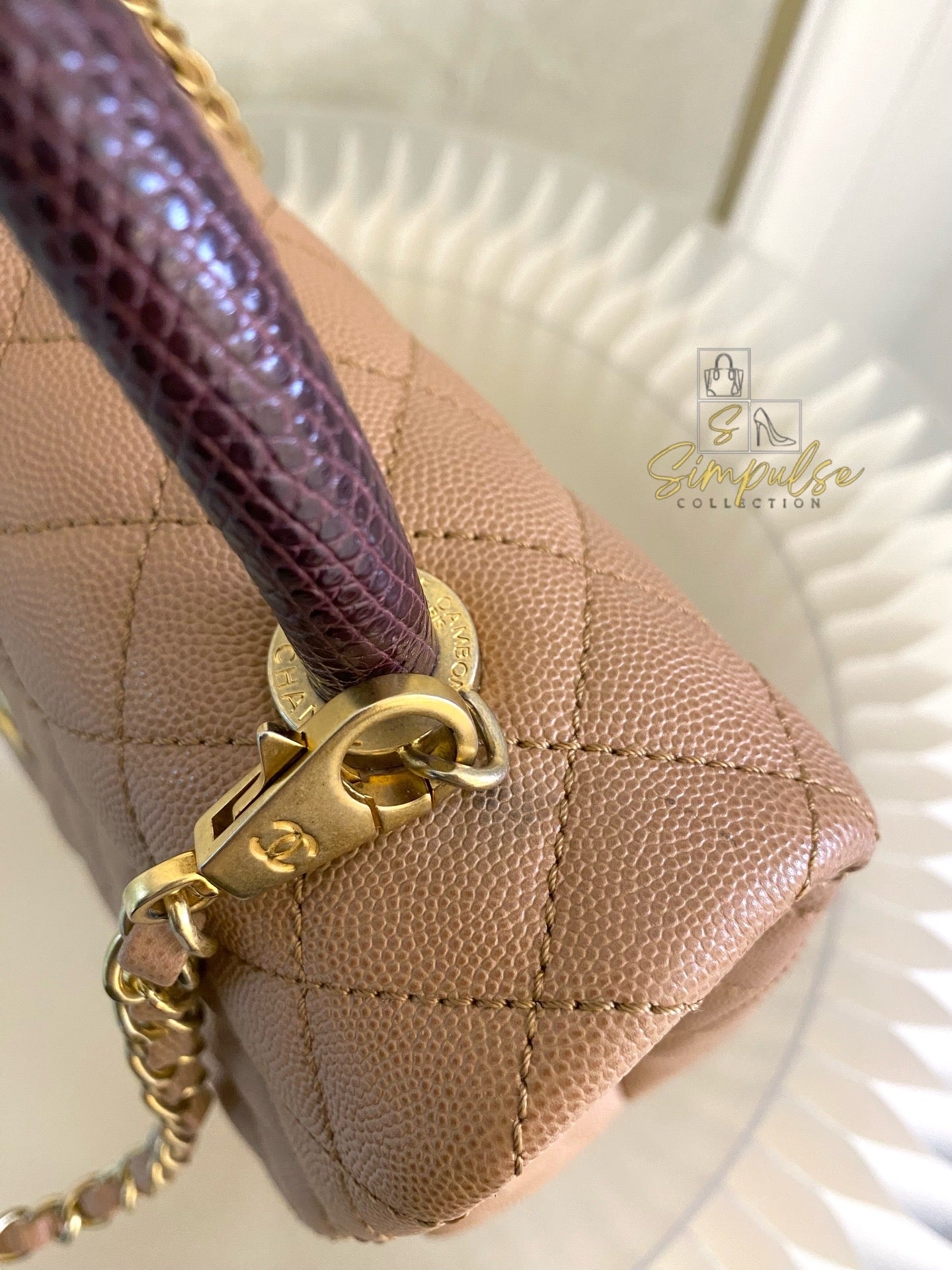 Chanel Coco Lizard Medium Top Handle