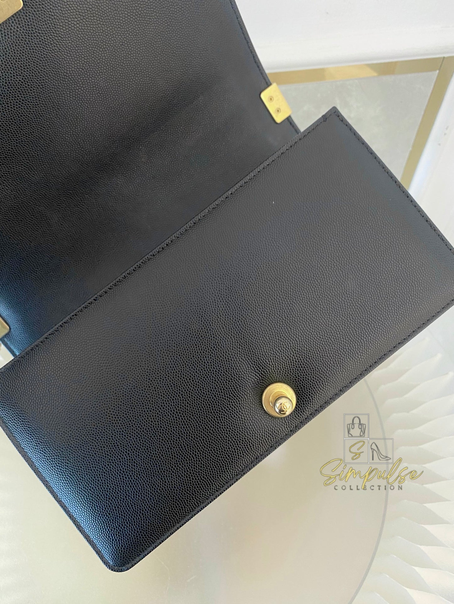 Chanel Leboy Old Medium Caviar Black GHW