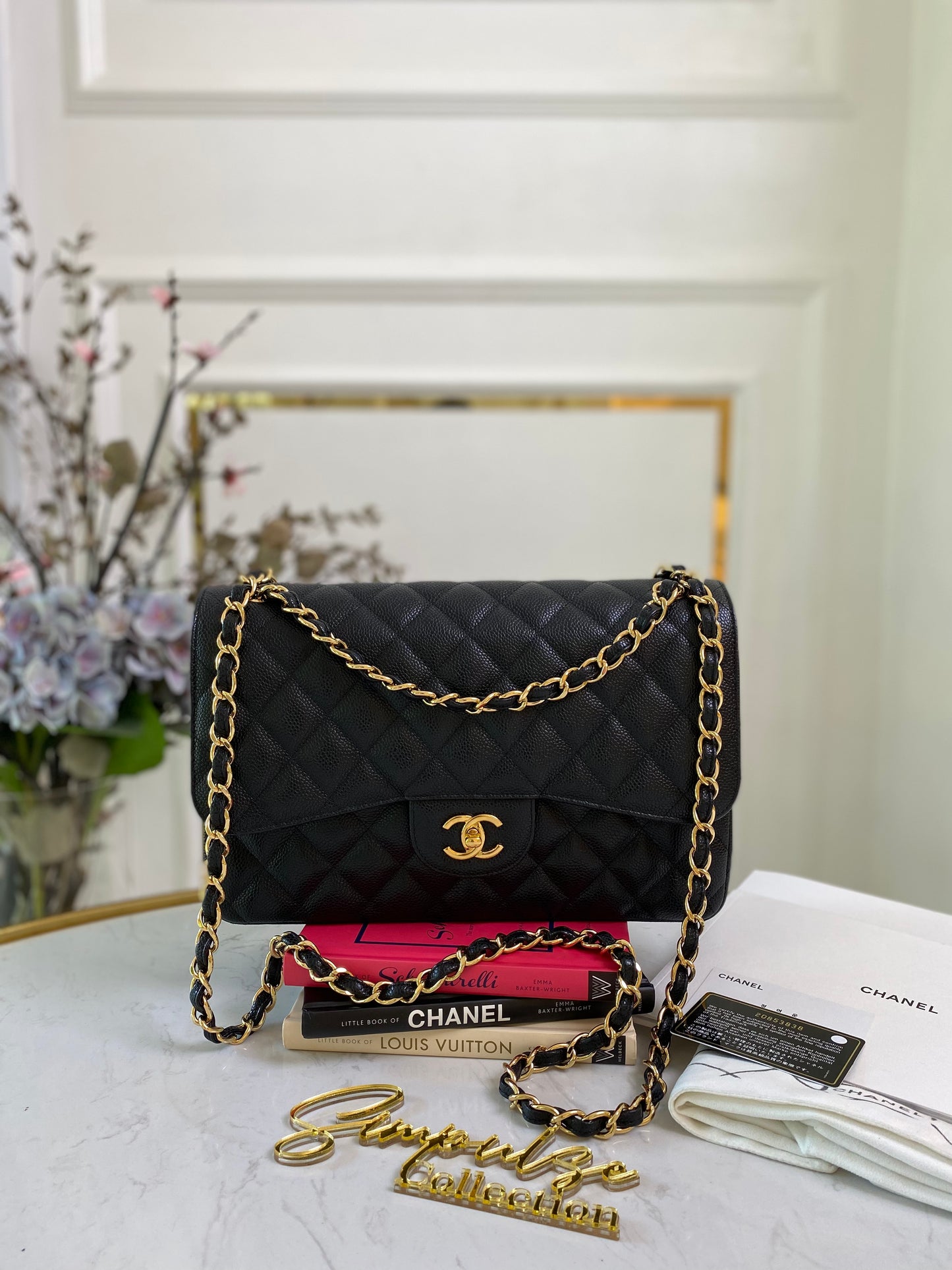 Classic Jumbo Double Flap Caviar GHW