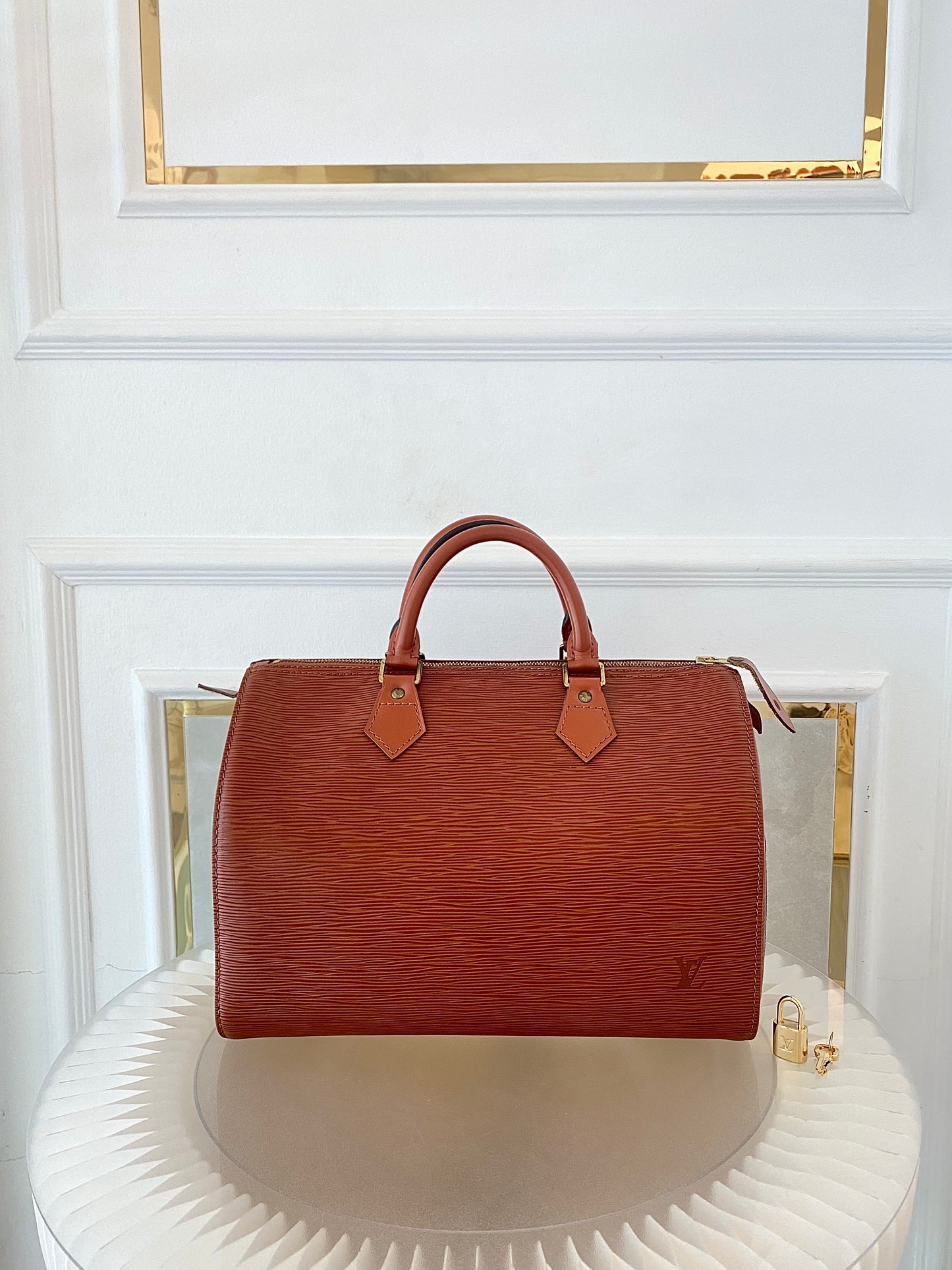 LOUIS VUITTON Speedy 30 in Epi Brown Leather