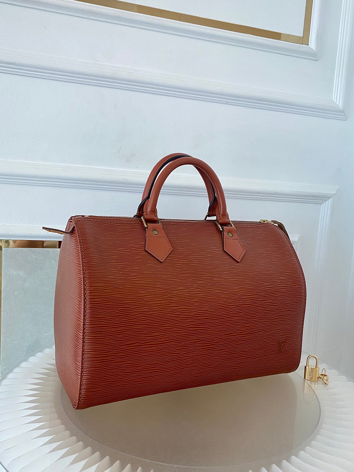 LOUIS VUITTON Speedy 30 in Epi Brown Leather