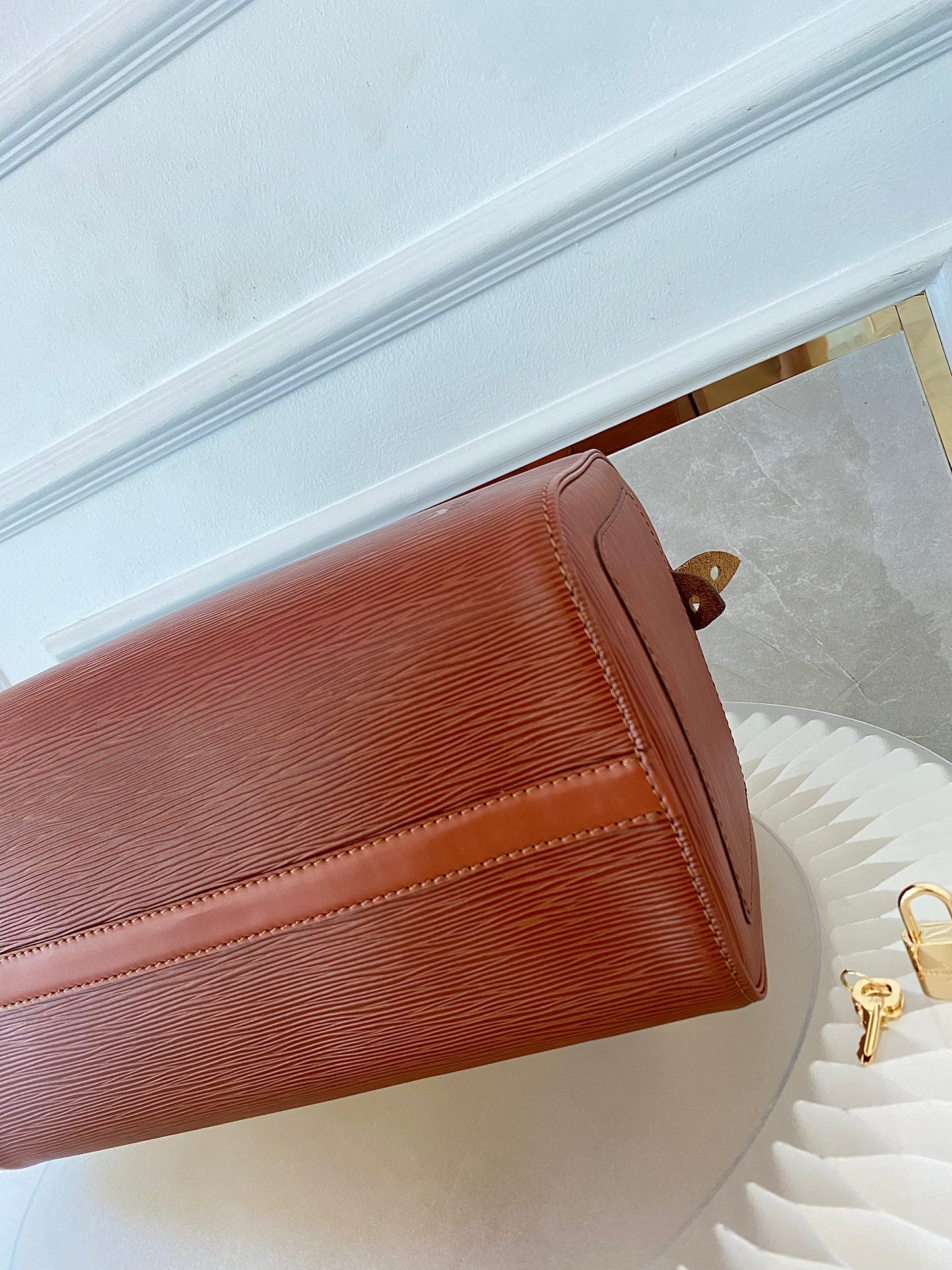 LOUIS VUITTON Speedy 30 in Epi Brown Leather