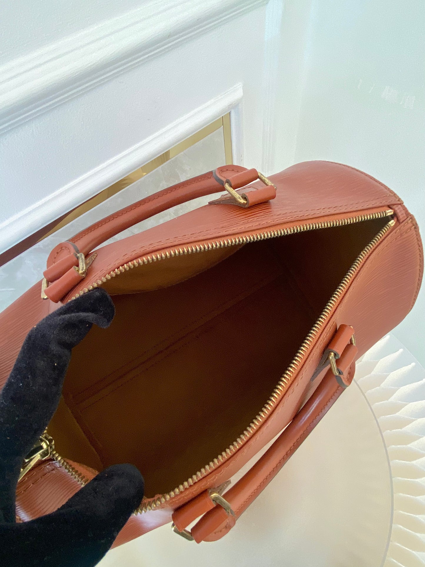 LOUIS VUITTON Speedy 30 in Epi Brown Leather