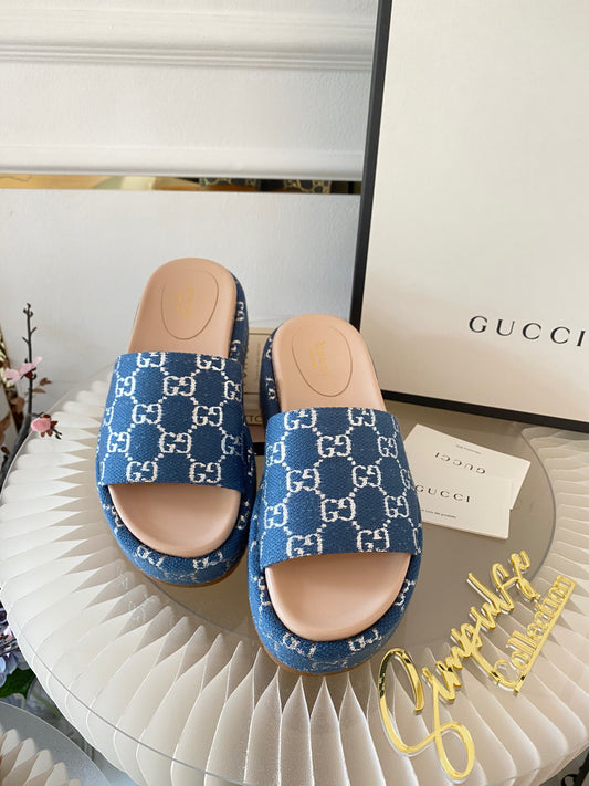 GUCCI Denim Platform Sandal