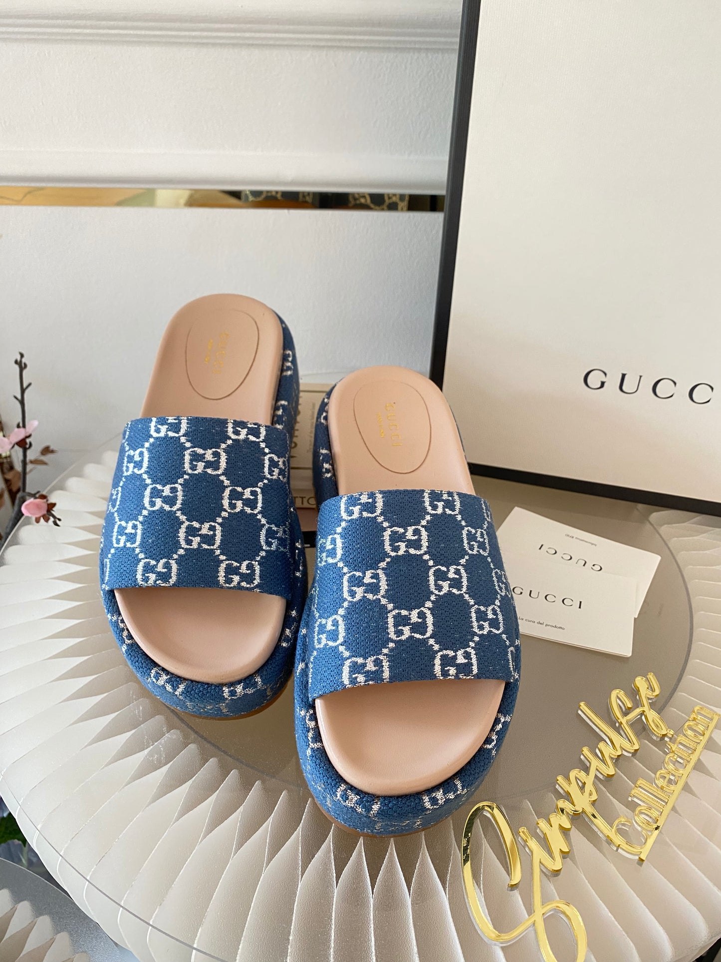 GUCCI Denim Platform Sandal