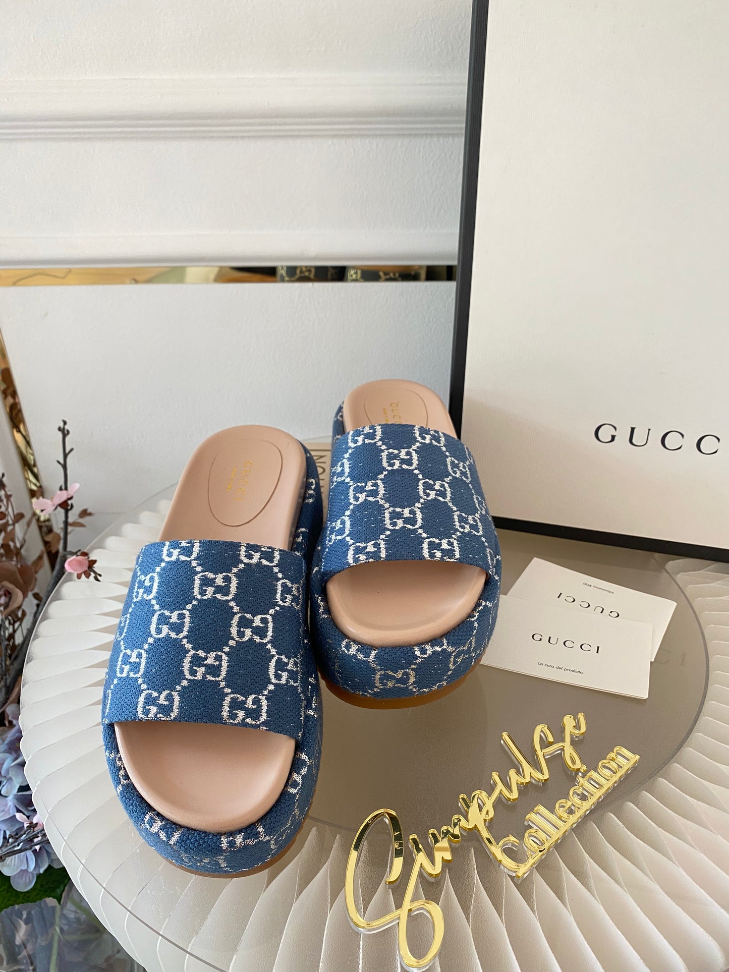 GUCCI Denim Platform Sandal