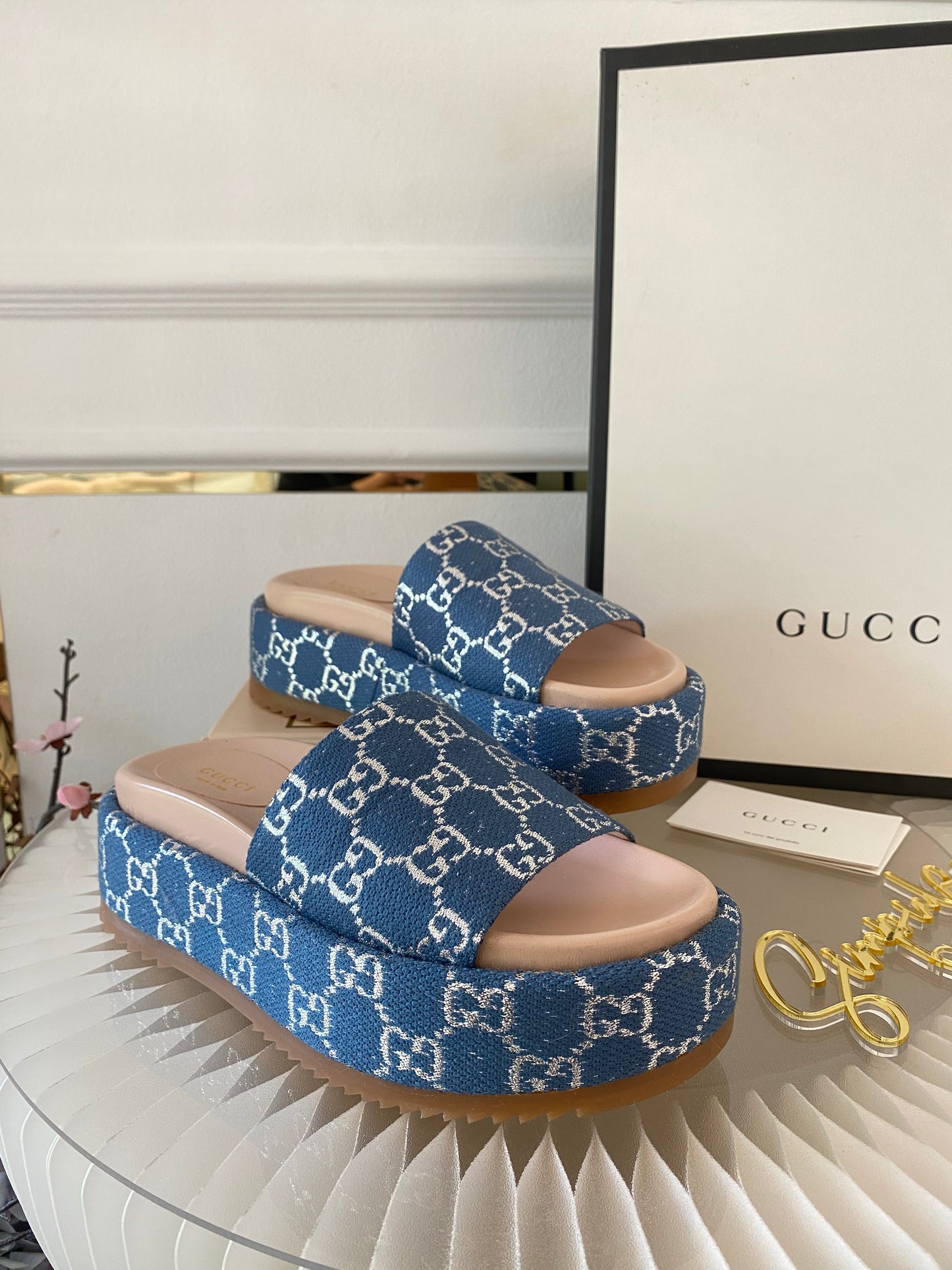 GUCCI Denim Platform Sandal