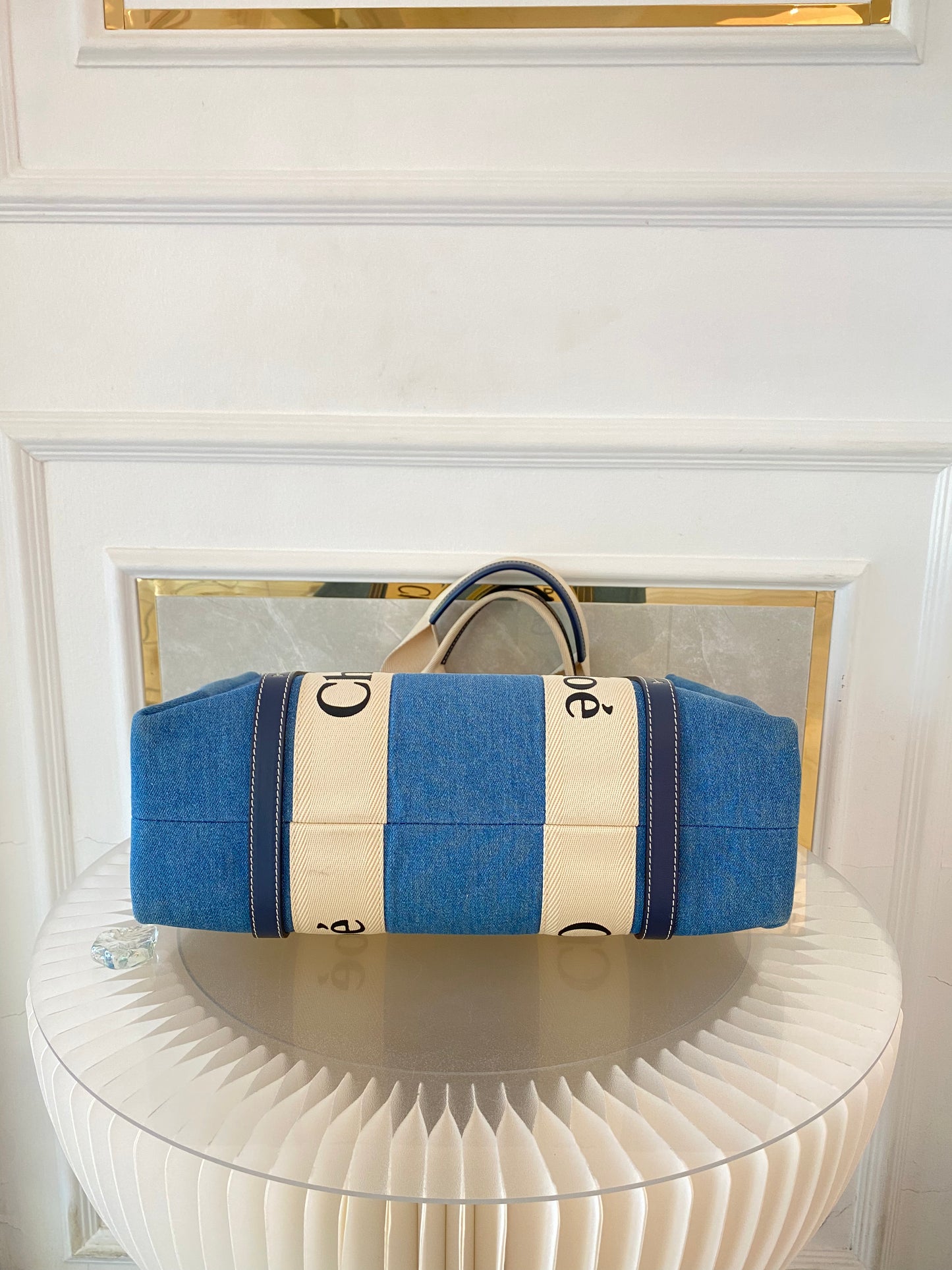 Chloe Medium Woody Denim Tote Bag