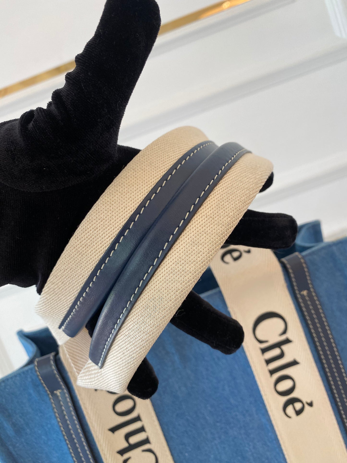 Chloe Medium Woody Denim Tote Bag