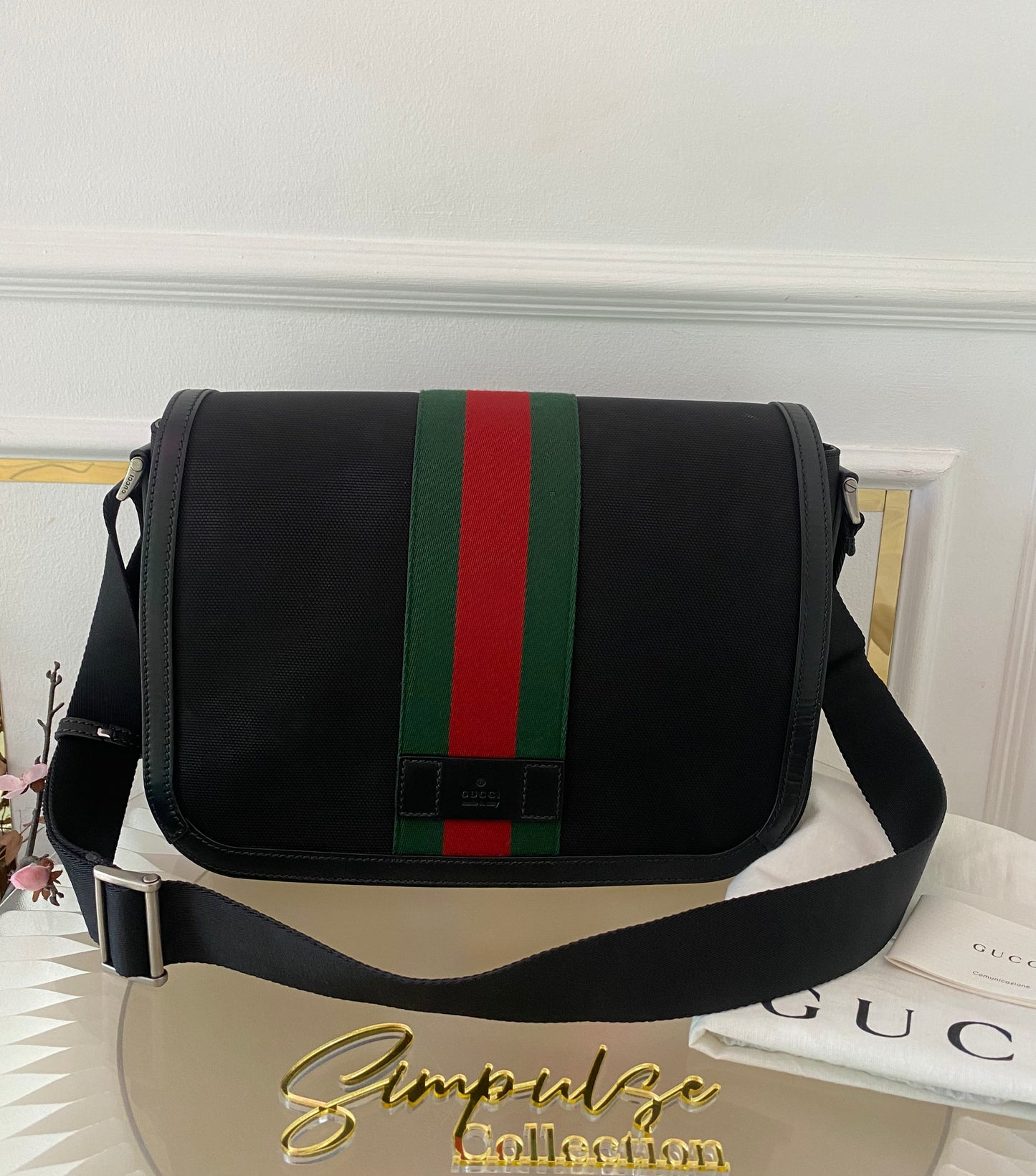 Gucci Techno Canvas Web Flap Messenger Medium