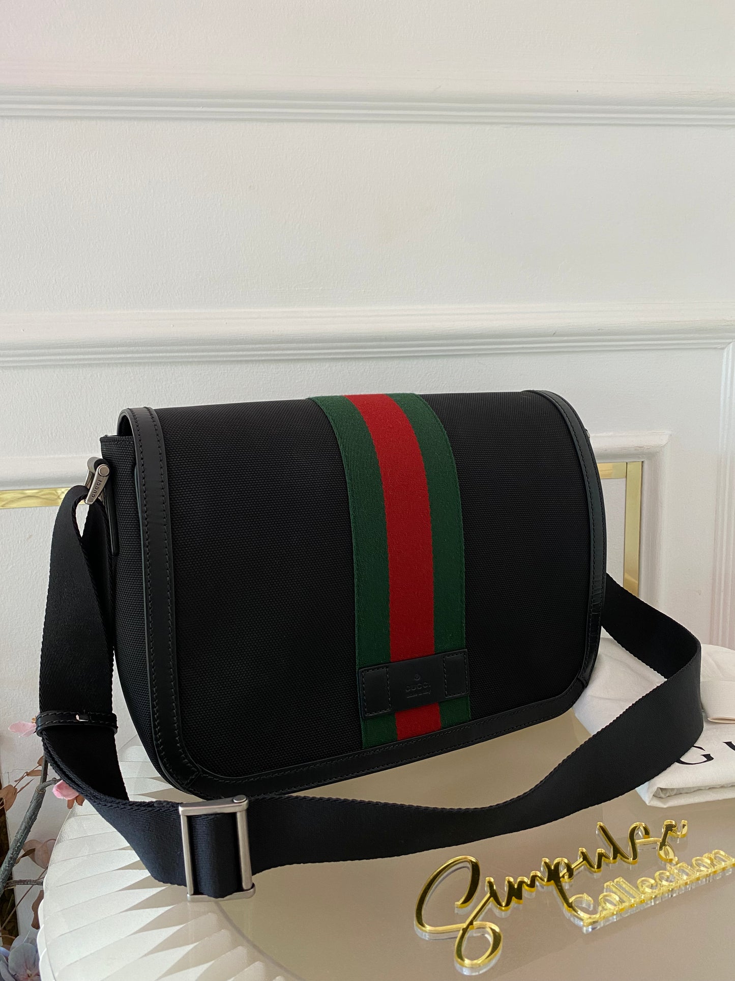 Gucci Techno Canvas Web Flap Messenger Medium