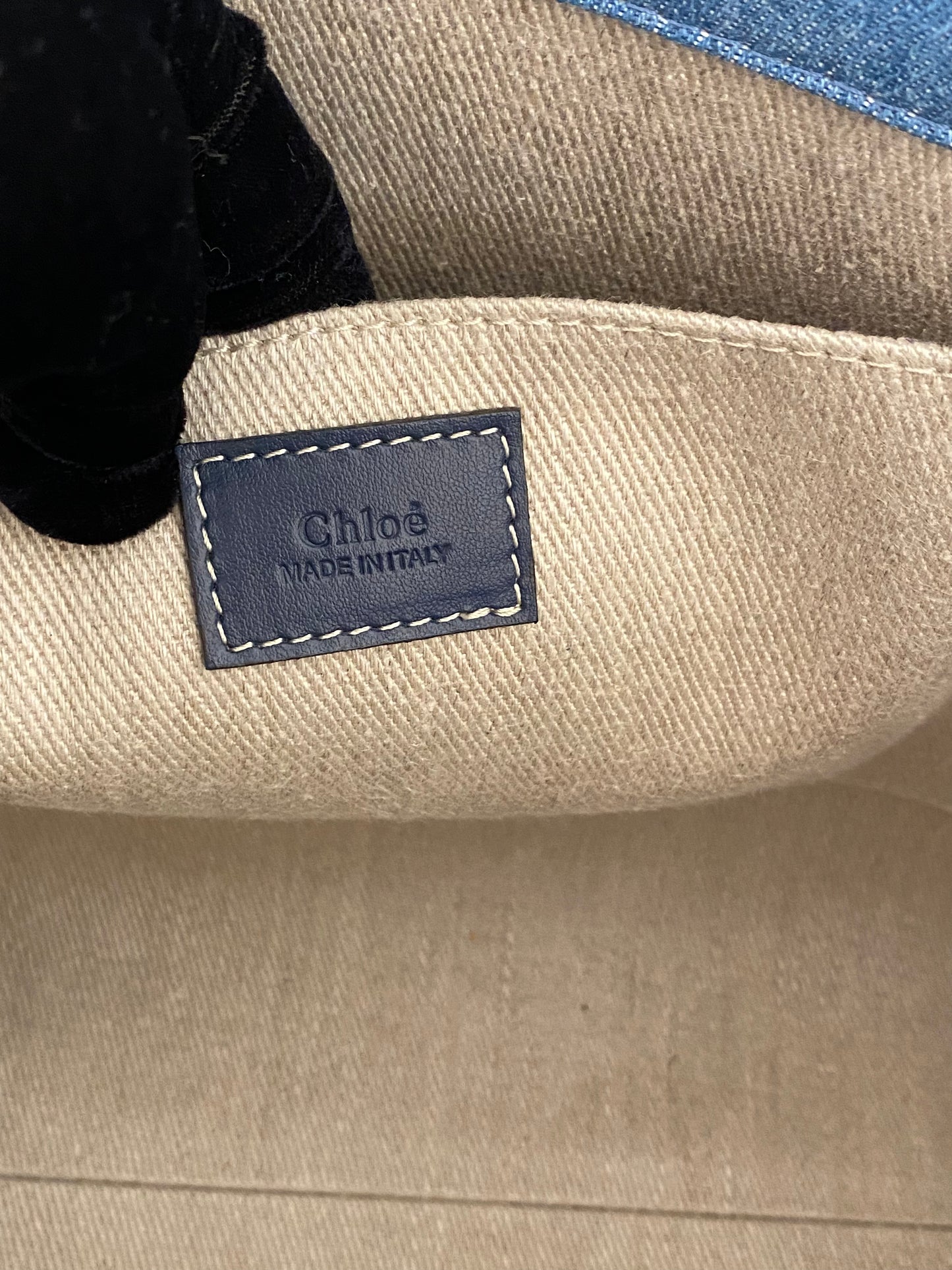 Chloe Medium Woody Denim Tote Bag