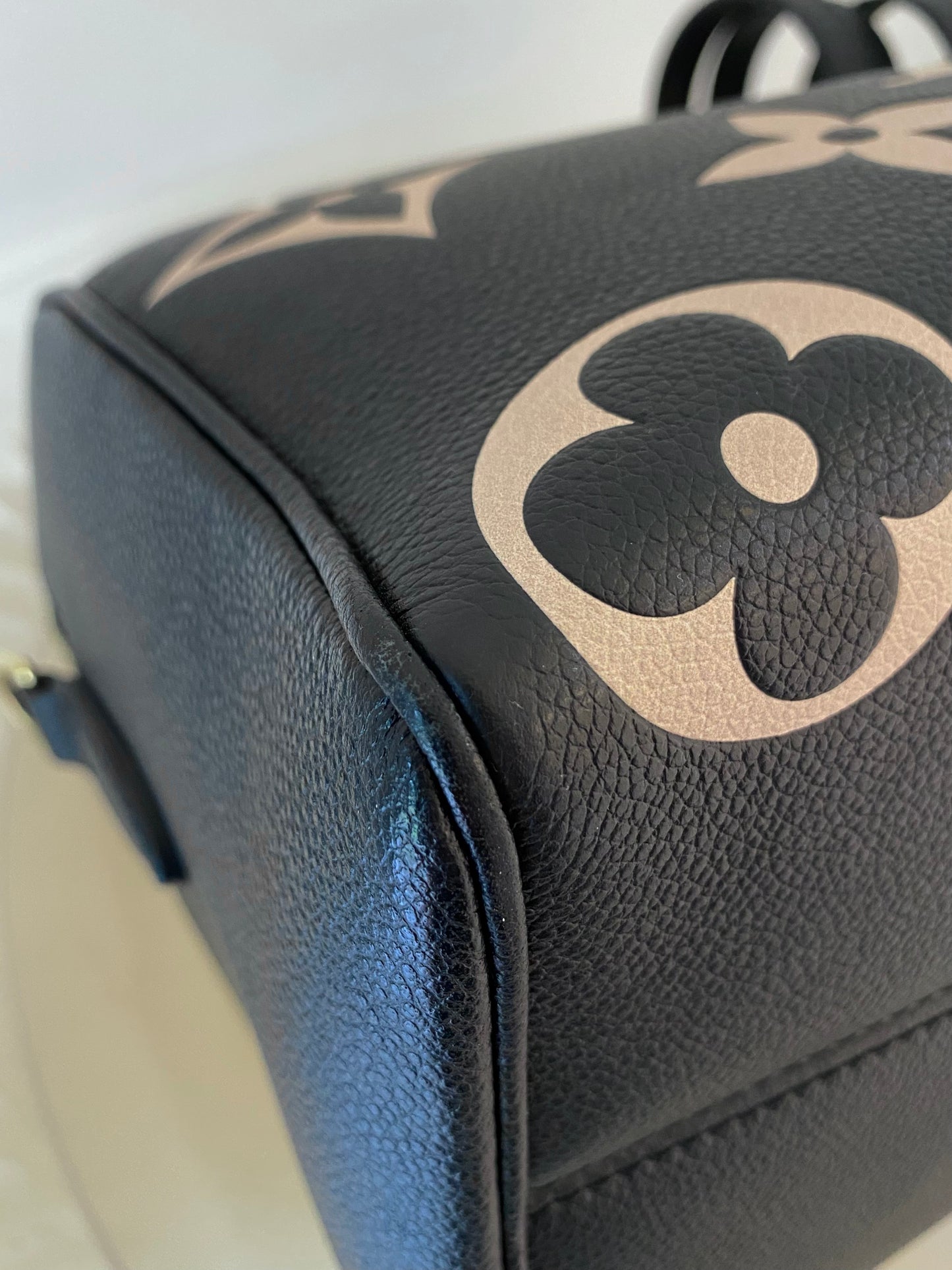 LOUIS VUITTON Speedy Bandouliere 25 Empreinte Leather Black