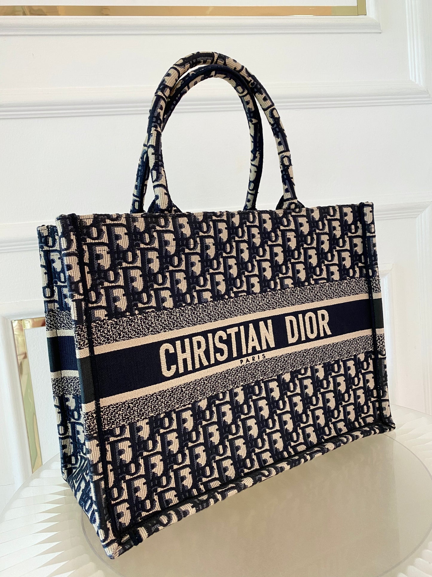 DIOR Blue Oblique Booktote Medium Size