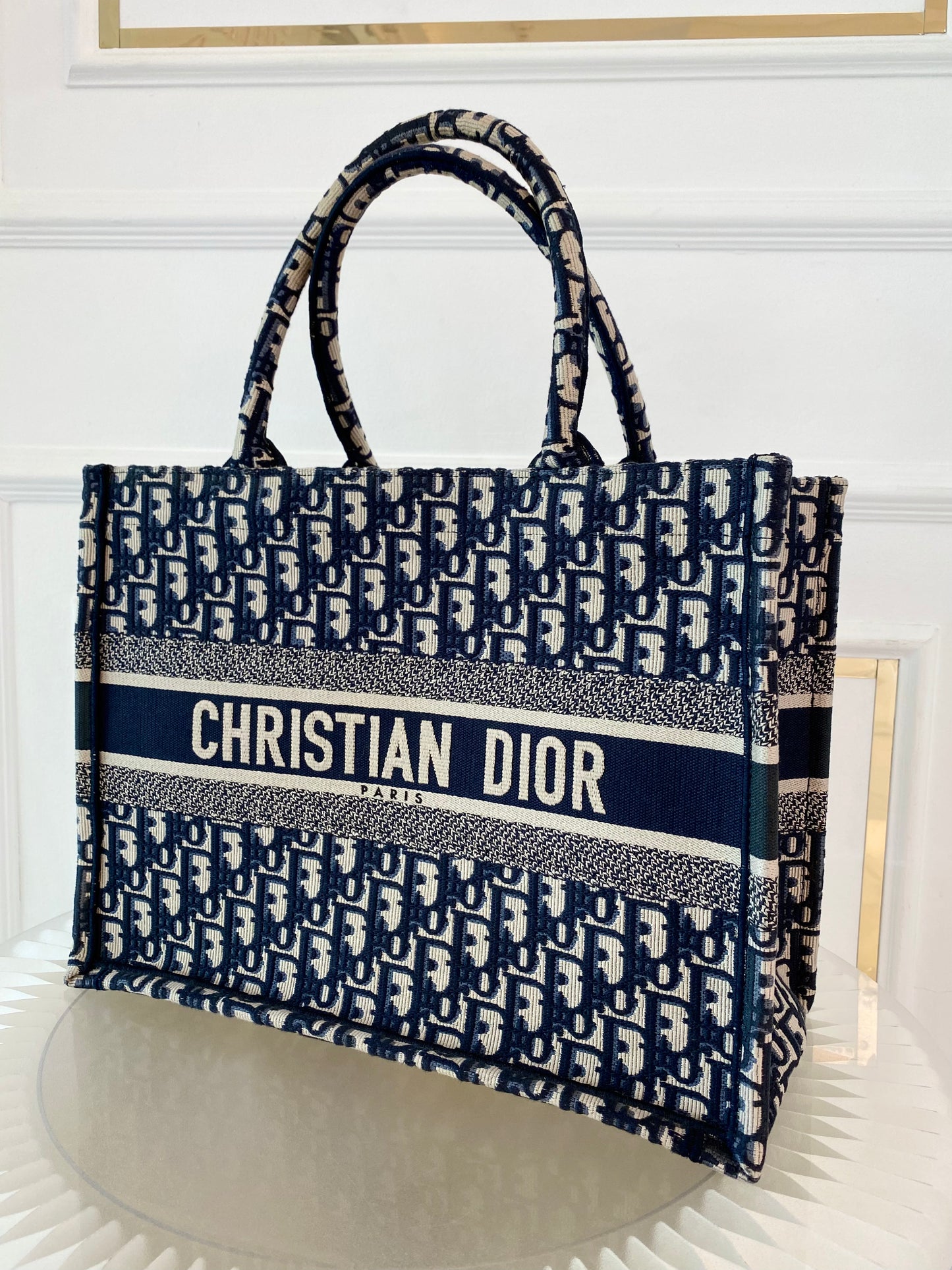 DIOR Blue Oblique Booktote Medium Size