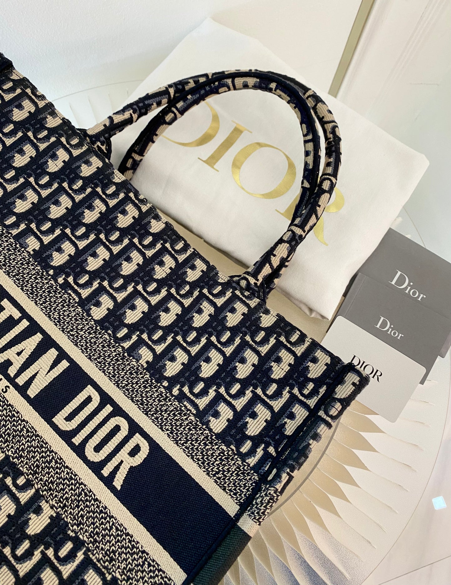 DIOR Blue Oblique Booktote Medium Size