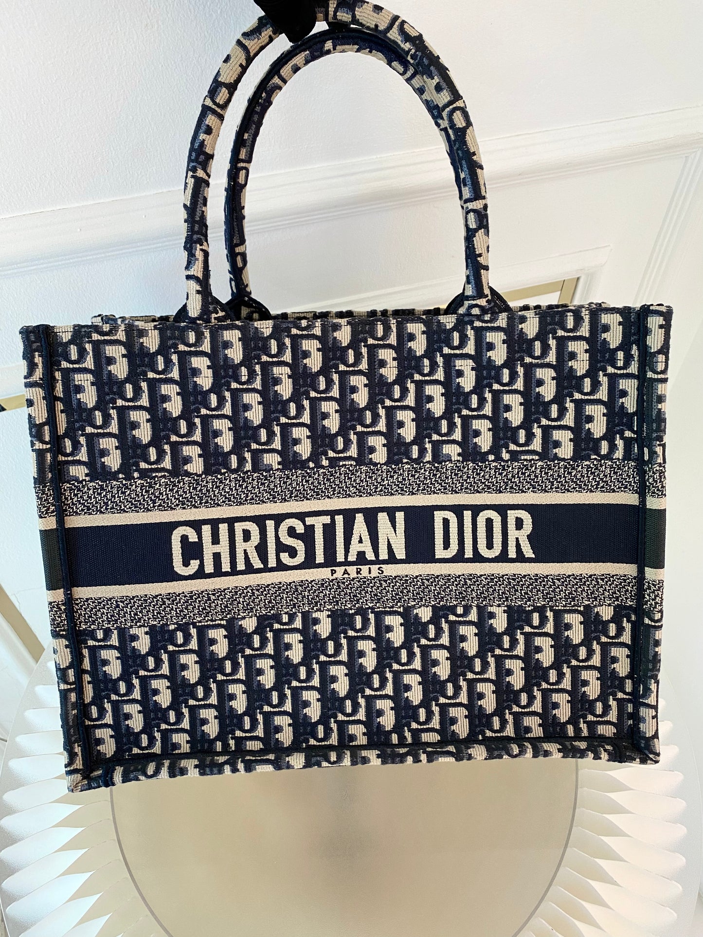 DIOR Blue Oblique Booktote Medium Size