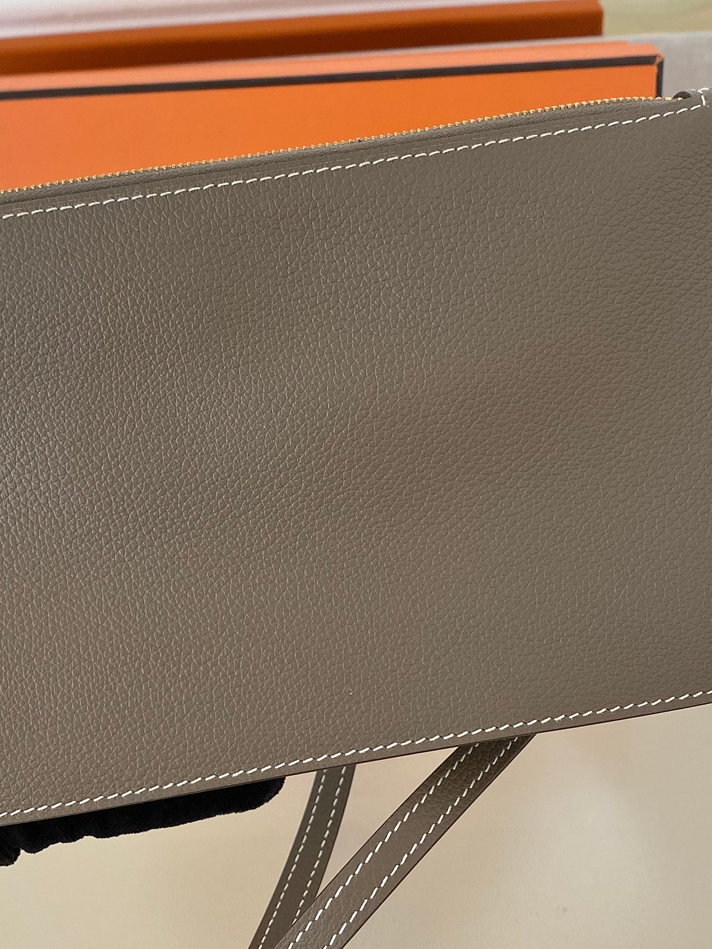 HERMES Zipengo Chaine d’Ancre To Go Pouch in Etoupe GHW