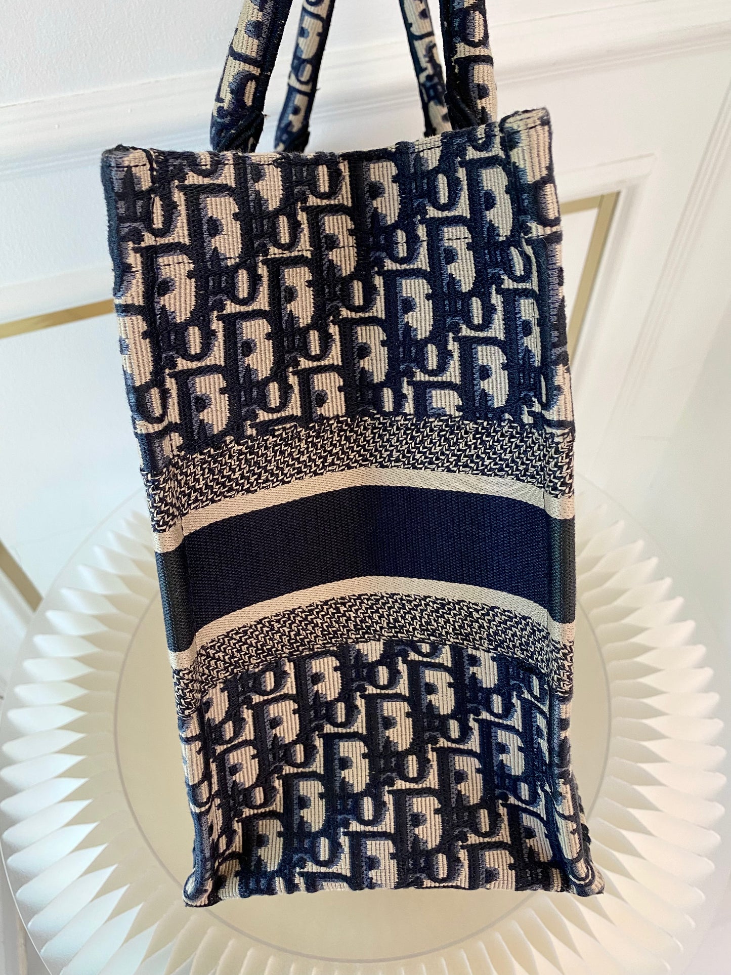 DIOR Blue Oblique Booktote Medium Size