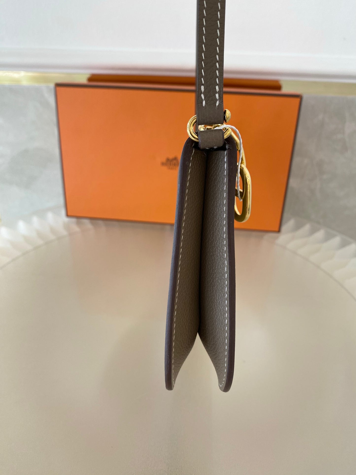 HERMES Zipengo Chaine d’Ancre To Go Pouch in Etoupe GHW